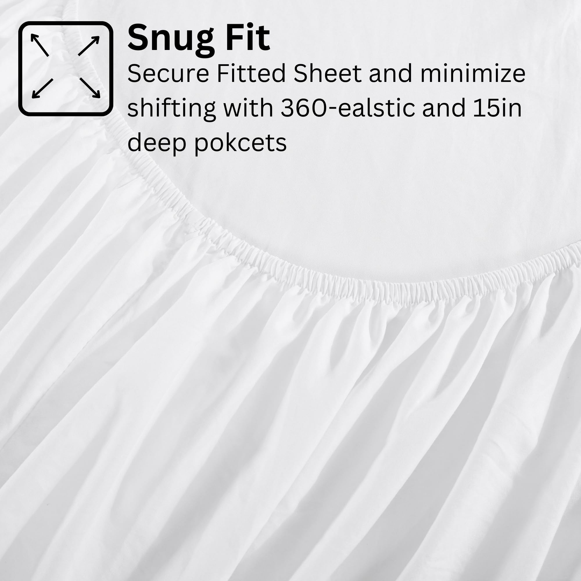 Split King Sheet Set for Adjustable Beds - 100% Brushed Microfiber, Pre-Washed, Ultra Soft & Deep Pocket (Fits 15