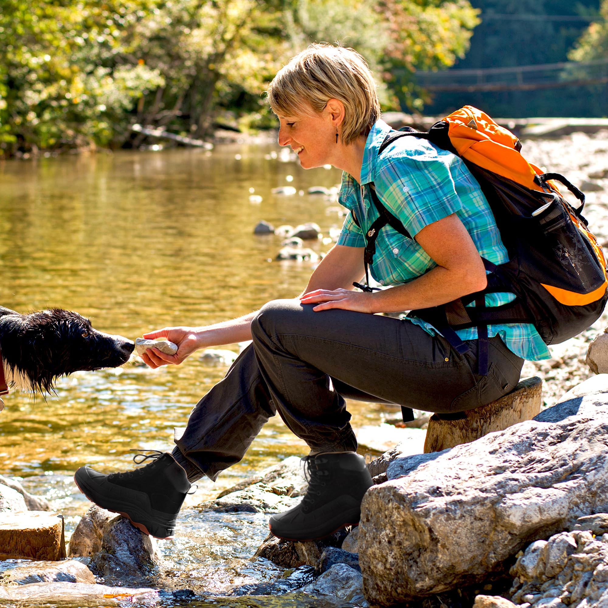 NORTIV 8 Women's Waterproof Hiking Boots - Lightweight Non-Slip Outdoor Trekking Shoes for Camping, Trail Walking & Mountain Climbing | All-Weather Comfort for Adventurers