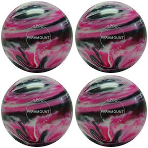 EPCO Duckpin Bowling Ball Set - 4 Marbleized Balls in Magenta, Black & White Colors for Kids & Adults - Perfect for Home Bowling, Parties & Game Nights