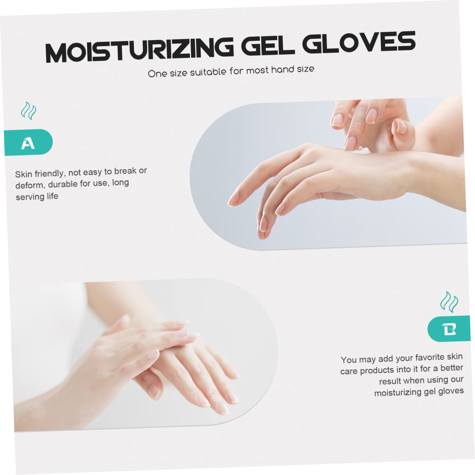 Beavorty Spa Moisturizing Gloves for Hands - Hydrating Gel Gloves for Dry Skin Care & Overnight Treatment | Perfect for Adults, Cracked Hands & Winter Hand Care Routine