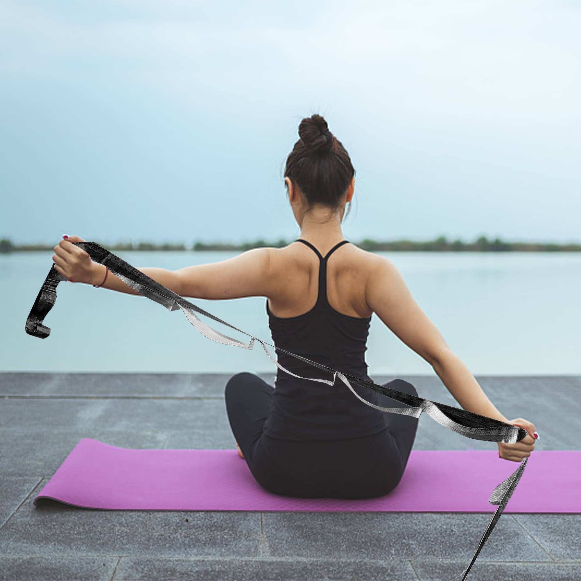 Premium SANKUU Yoga Stretching Strap with 12 Loops - Physical Therapy Exercise Band for Pilates, Gymnastics & Workout - Ideal for Home Gym, Yoga Studio & Physical Therapy Sessions (Men & Women)