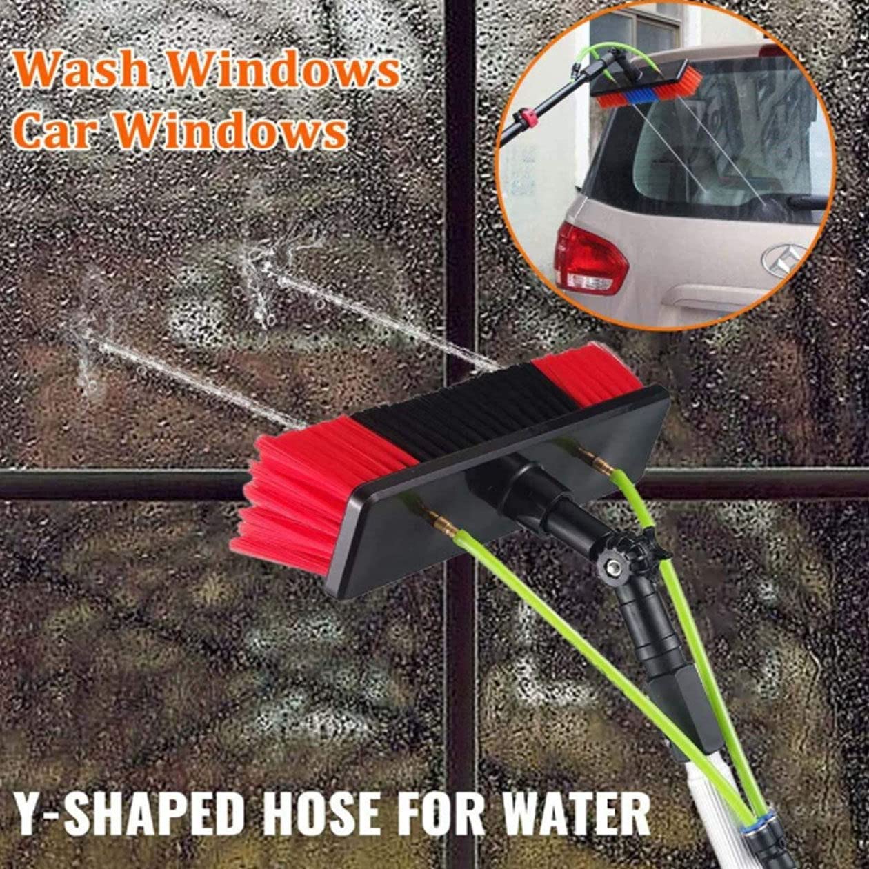 Water Fed Pole Kit - 26ft Retractable Window & Solar Panel Cleaning Pole with Brush - Professional Photovoltaic Panel Cleaner Tool for Trucks, Homes, and Commercial Use - Ideal for High-Rise Windows, Solar Farms, and Vehicle Washing
