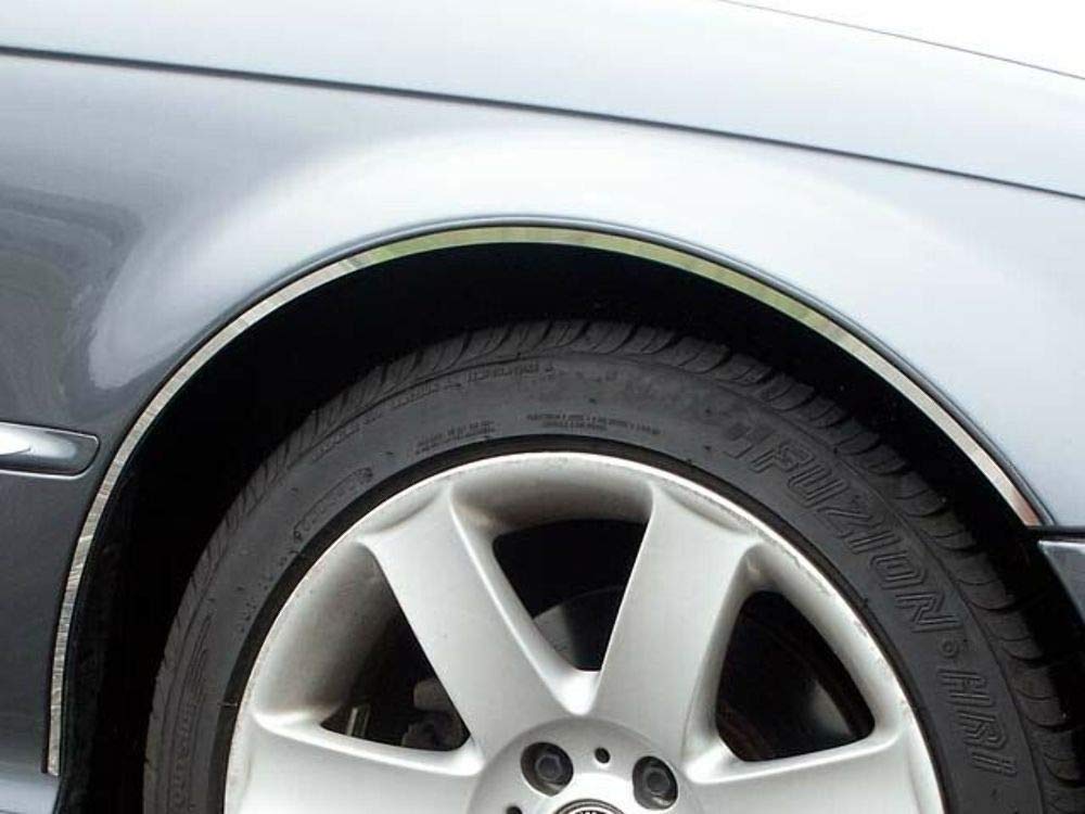 2001-2005 BMW 3 Series 4-Piece Stainless Steel Wheel Well Trim Kit - Full Length Accent WQ25900 | Durable Exterior Protection & Style Upgrade for E46 Models