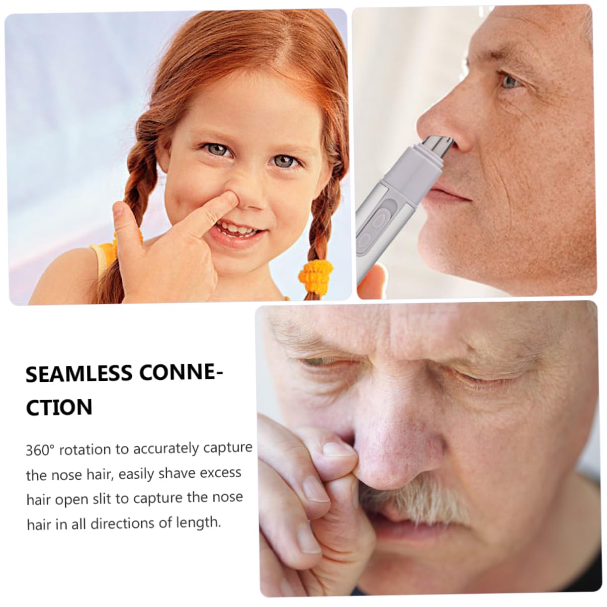 Electric Nose Hair Trimmer for Men - Mini Nose & Facial Hair Clipper - Safe Precise Grooming Tool for Home Travel & Personal Care - Best for Eyebrows Ear Hair & Beard Trimming