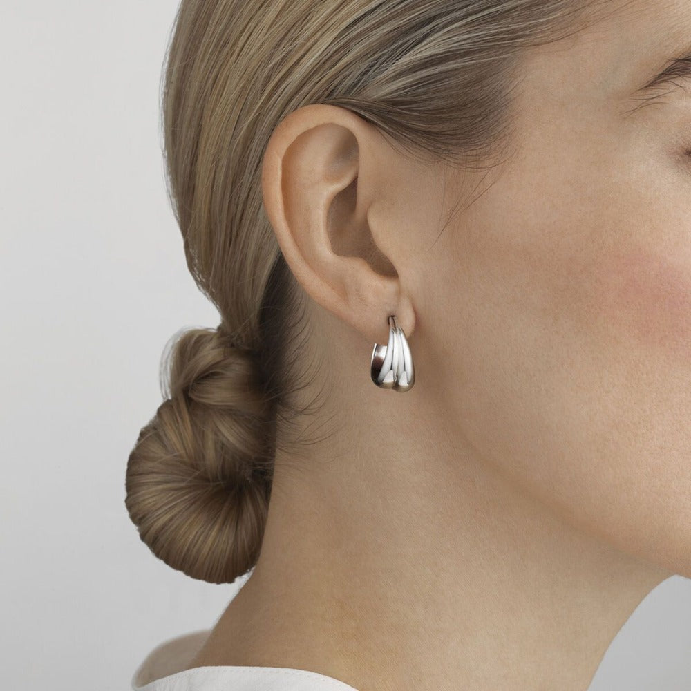 Curve Hoops Earrings - Trendy Gold Plated Dangle Hoops for Women | Perfect for Parties, Work & Everyday Wear