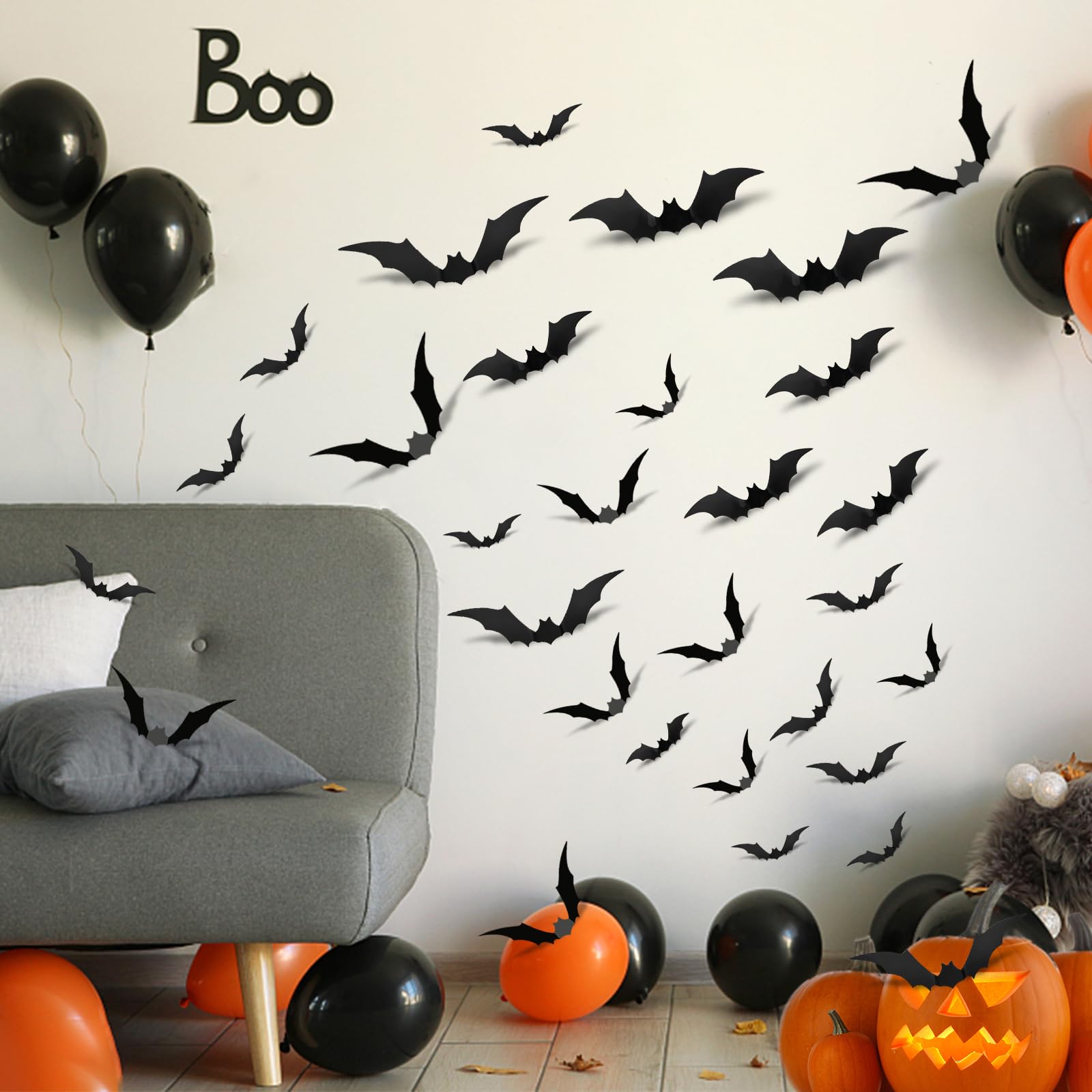 160 Pcs Halloween Bat Decorations - Indoor & Outdoor Halloween Party Decor for Bedroom, Wall, and Clearance Sale | Spooky Halloween Party Supplies for Home, Yard, and Events