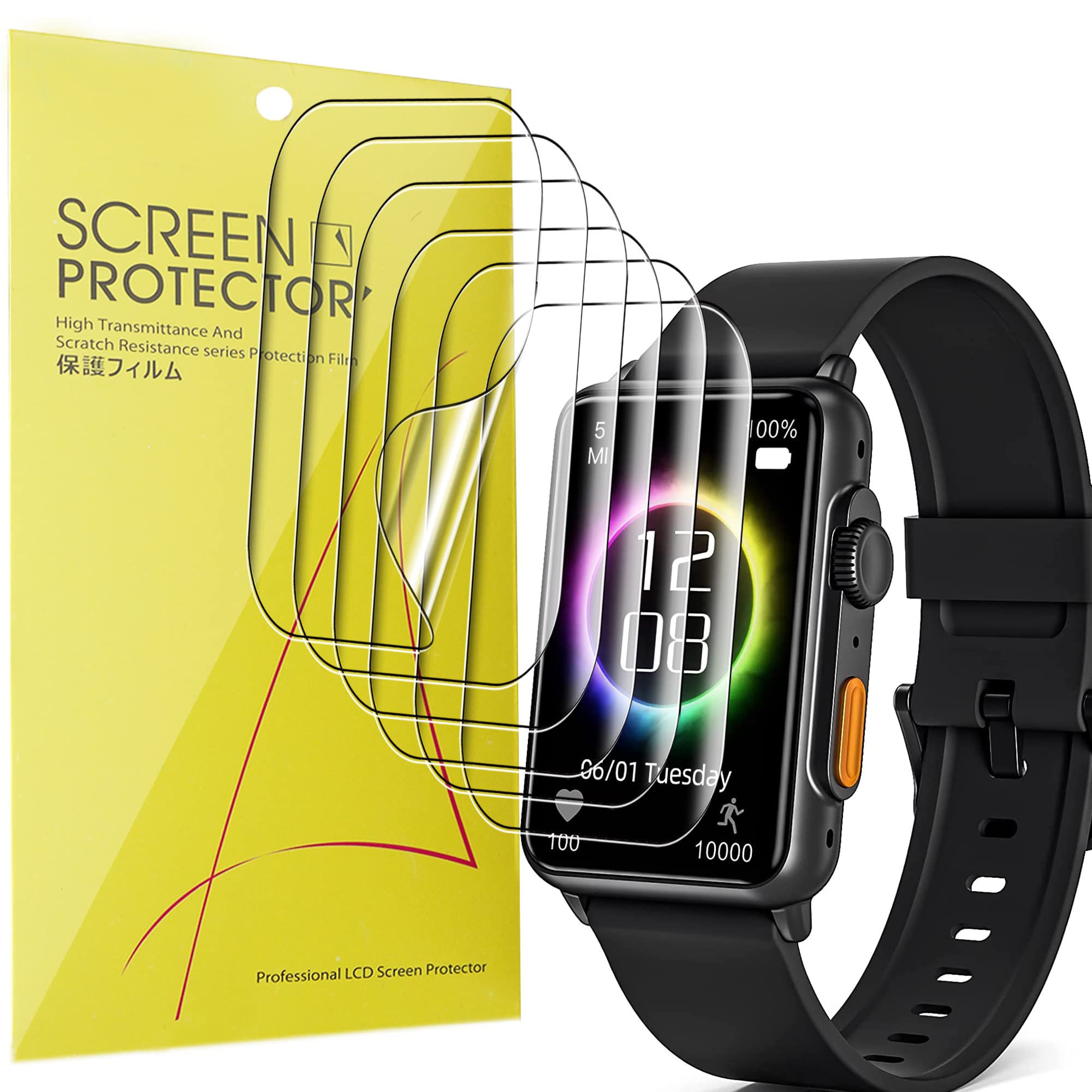 FITVII HM68 Fitness Tracker Screen Protector 6-Pack - Full Coverage HD Clear TPU Film for FITVII HM68 Smart Watch - Anti-Scratch, Bubble-Free Protection for Workouts, Running & Daily Activity
