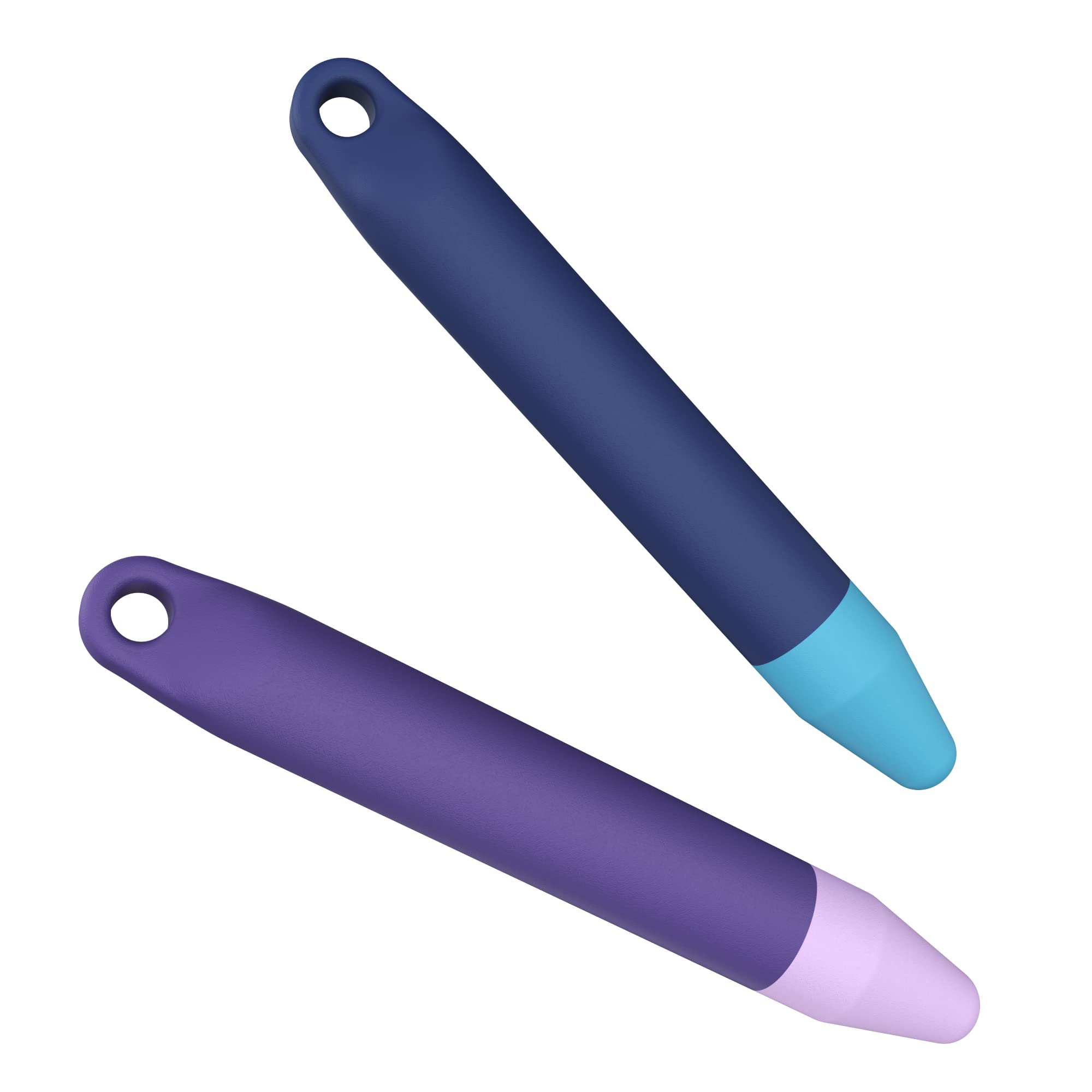 Kid-Friendly Stylus Pens for Touch Screens - 2 Pack Purple & Blue Stylus Compatible with Kindle, iPad, iPhone - Perfect for Drawing, Note-Taking & Digital Learning