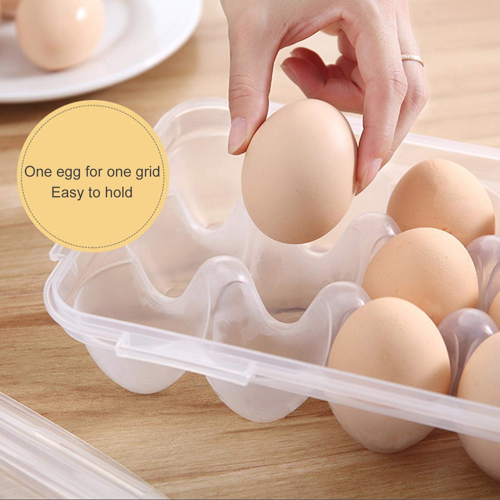 Stackable Plastic Egg Holder for Refrigerator - 18 Egg Tray with Lid for Fridge Storage | Perfect for Deviled Eggs, Meal Prep & Organized Kitchen