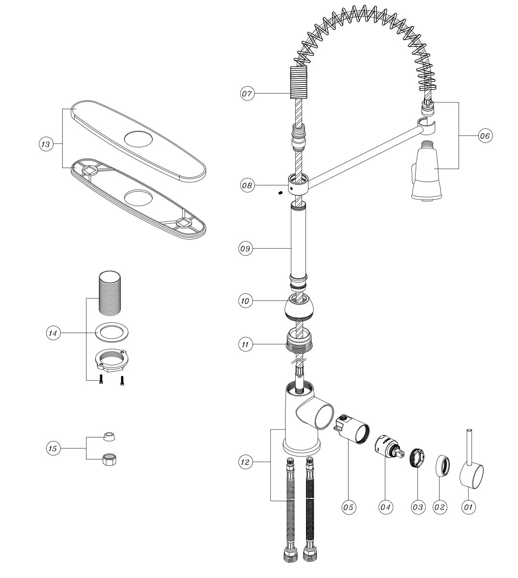 Dura Faucet DF-NMK504-MBSN - High-Arc Pull-Down Kitchen Faucet for RV & Home Sinks