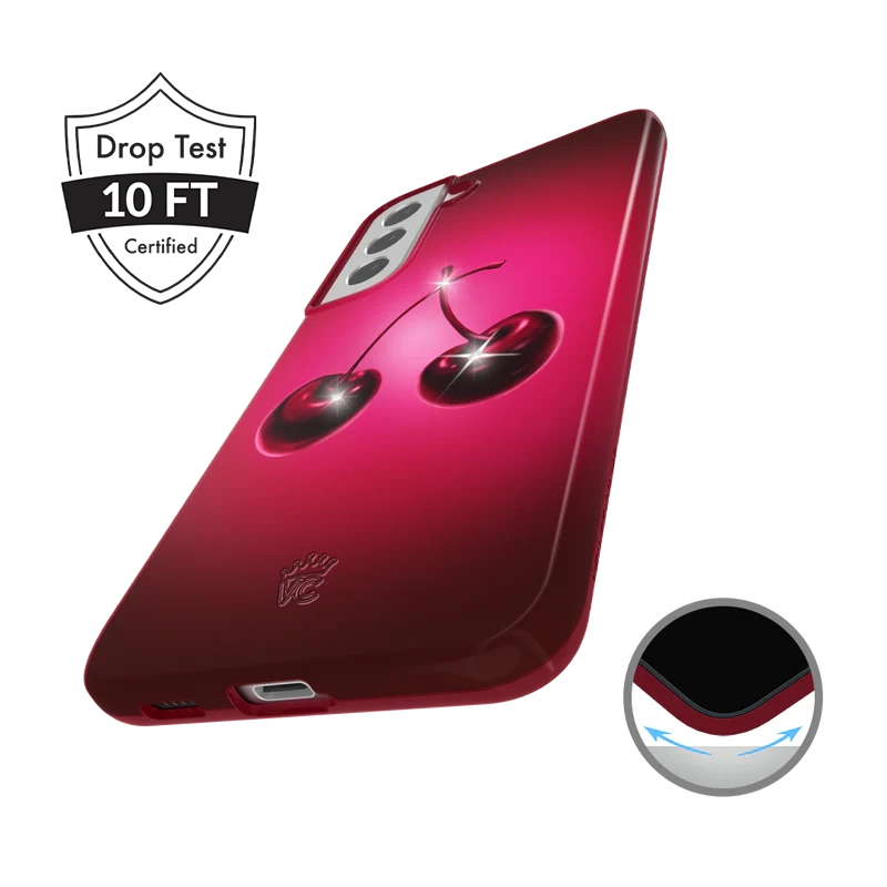 Samsung Phone Case with Black Cherry Crystal Design - Stylish & Protective Cover for Galaxy S21/S22/Note 20 - Perfect for Everyday Use, Work & Travel