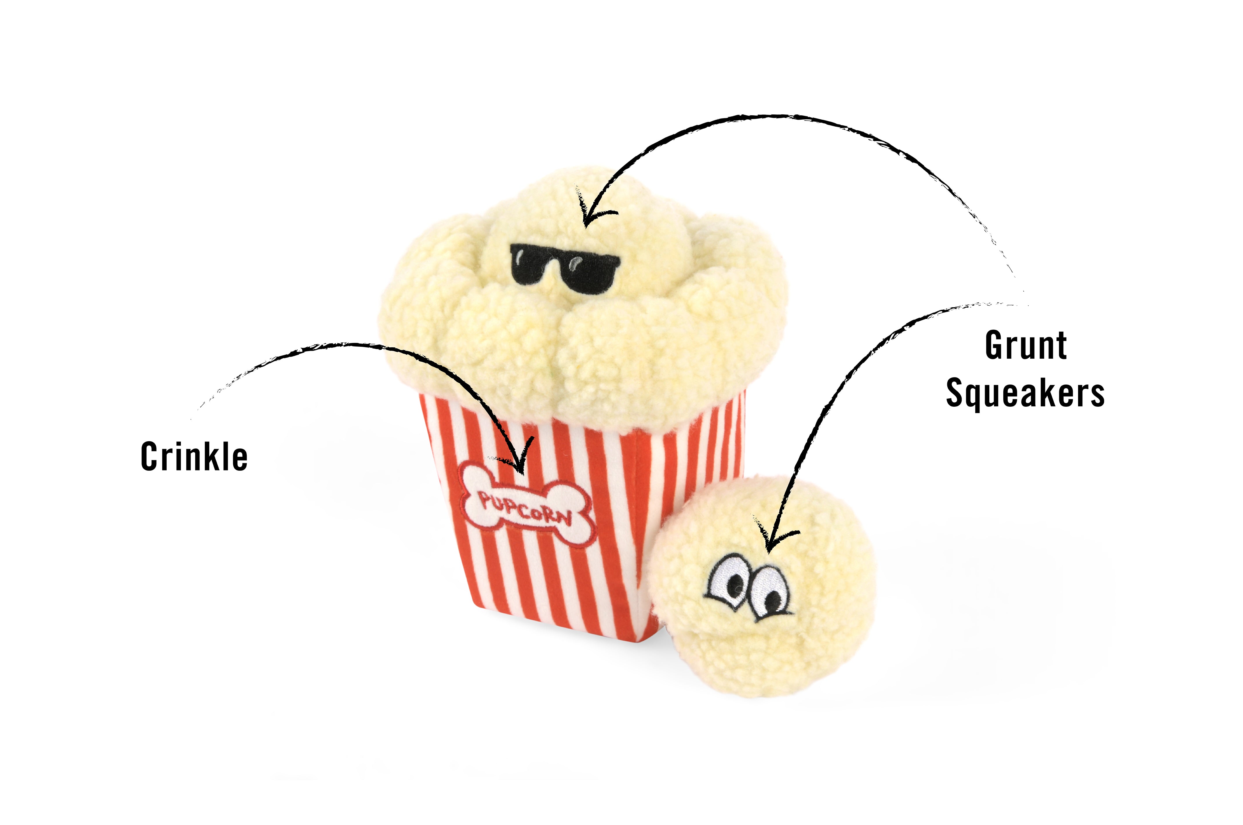 Hollywoof™ Las Palomitas Plush Dog Toy - Soft & Durable Chew Toy for Small & Large Dogs | Perfect for Playtime, Training & Cuddling | Pet P.L.A.Y.
