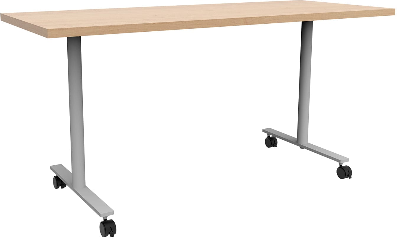 Safco JURNI 60 x 24 Inch Multi-Purpose Adjustable Height Table with T-Leg Base & Locking Casters - Perfect for Office, Classroom, Conference Room & Home Workspace [JN6024NFXTCA]