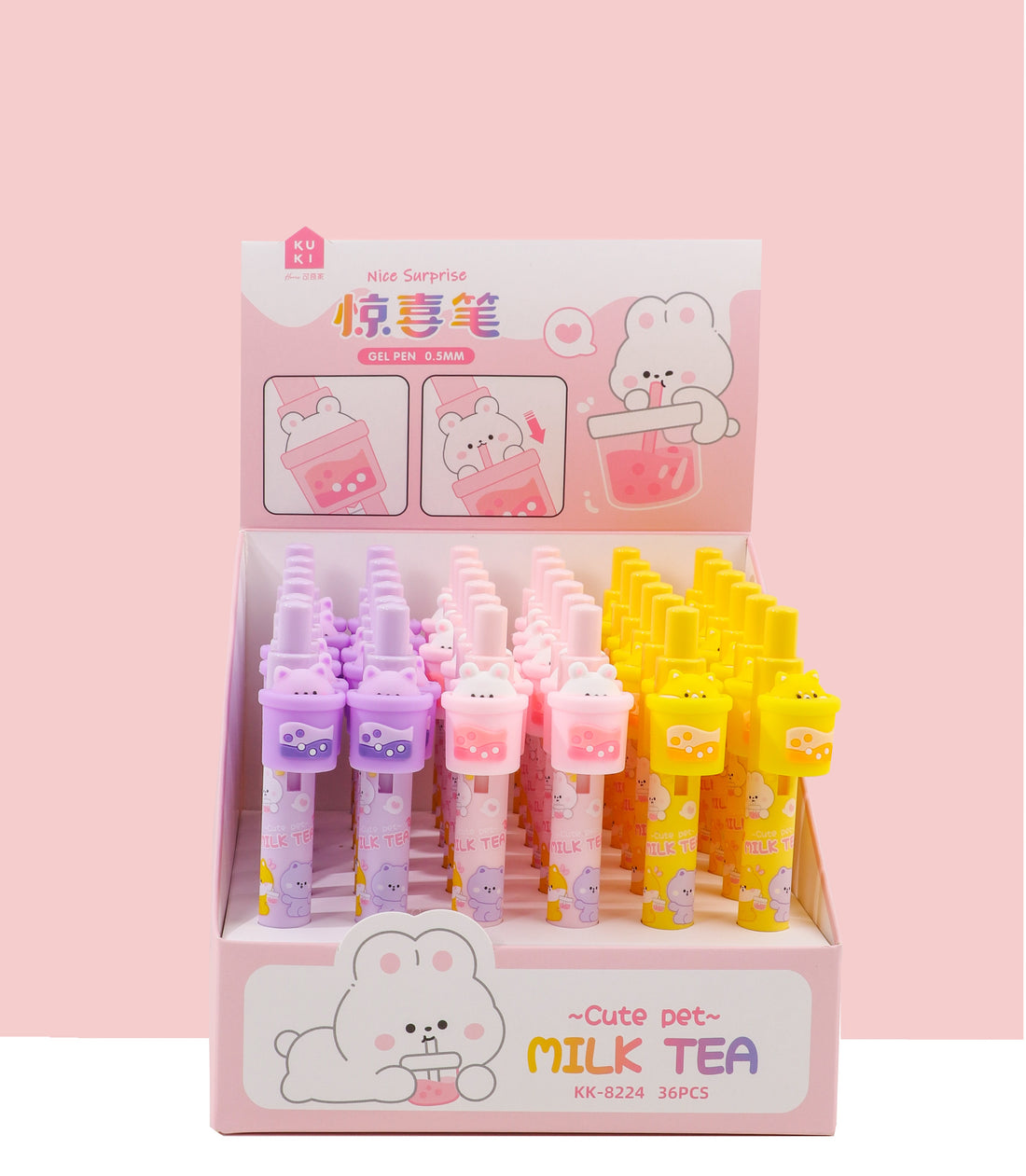 Boba Pet Retractable Gel Pen - Cute Kawaii Writing Pen for School, Office & Journaling - Smooth Ink Flow for Note Taking, Drawing & Doodling