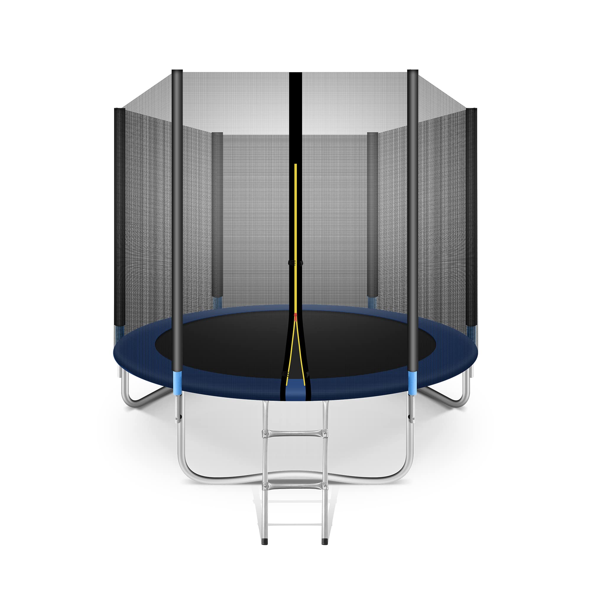 Fadidio 8FT Trampoline for Kids & Adults with Safety Enclosure Net, Ladder - ASTM Approved Outdoor & Indoor Bounce Trampoline | Perfect for Backyard Fun, Exercise, and Family Recreation