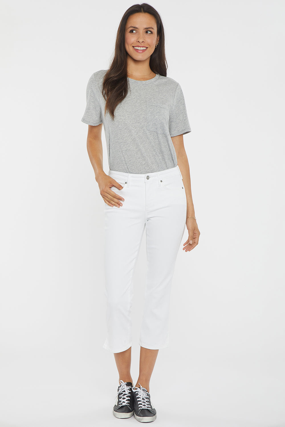 Chloe Capri Petite Jeans for Women - High Waist Skinny Denim Pants in Optic White | Perfect for Casual Wear, Office Outfits & Date Nights