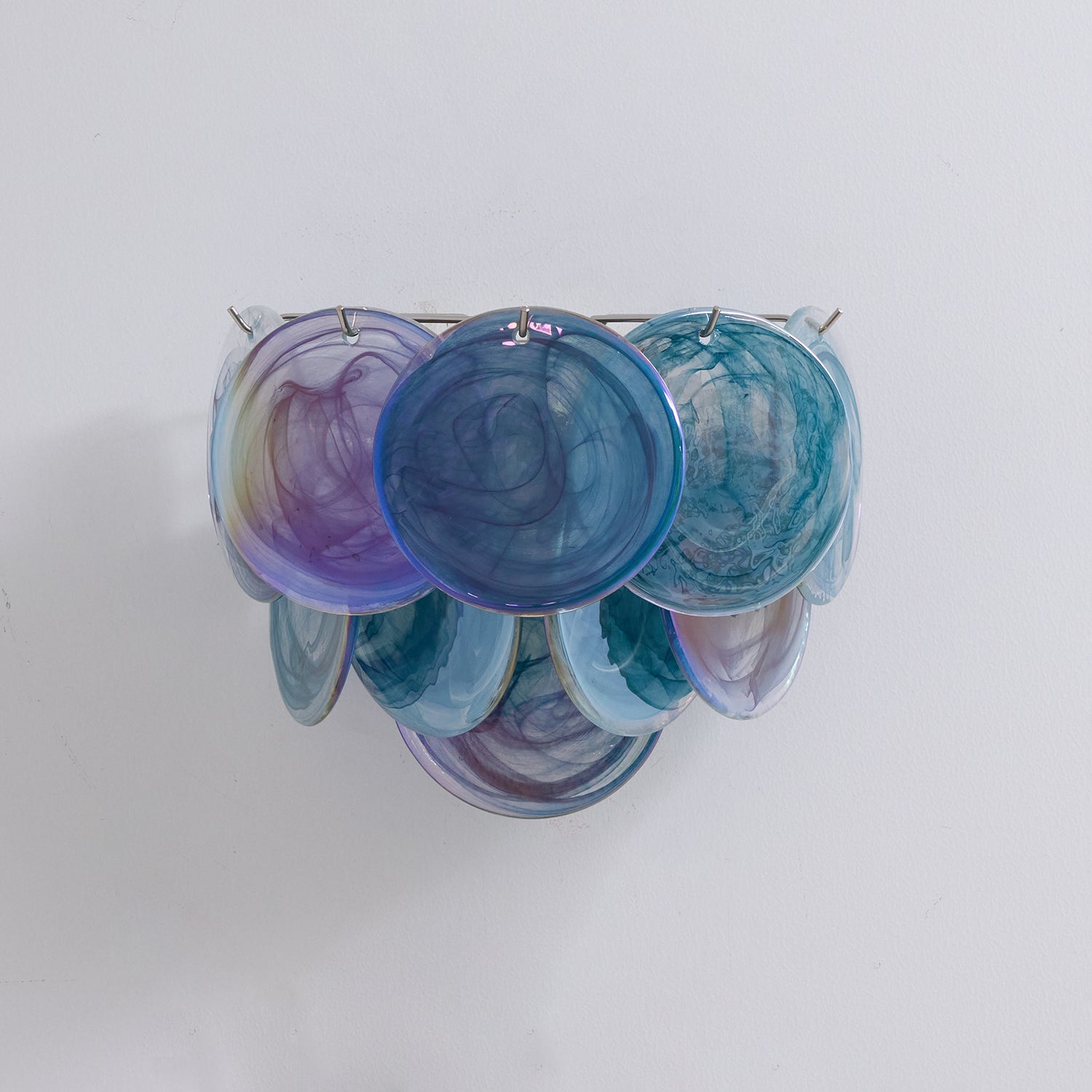 Lunaria Disc Murano Glass Wall Lamp - Handcrafted Italian Lighting for Living Room, Bedroom & Hallway Decor