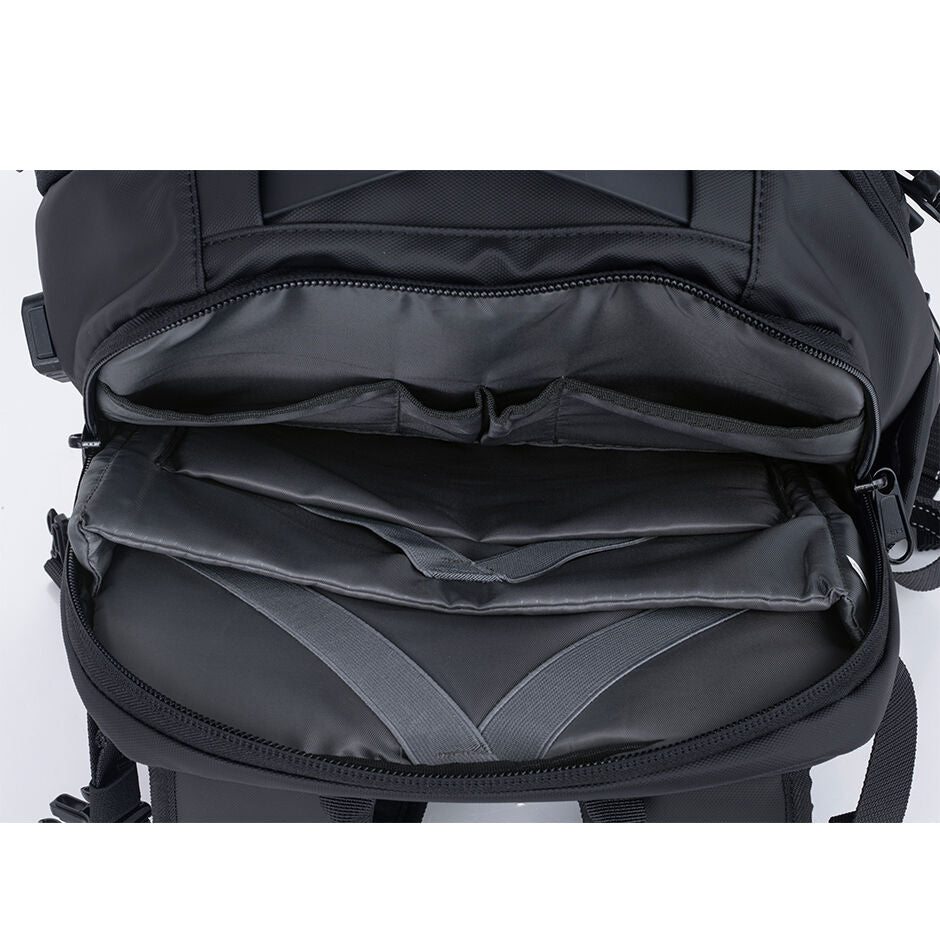 Travelite 17.3 Inch Vacuum Compression Travel Backpack with Hand Pump - Lightweight Carry-On Luggage for Airplane, Camping & Outdoor Adventures (Black)