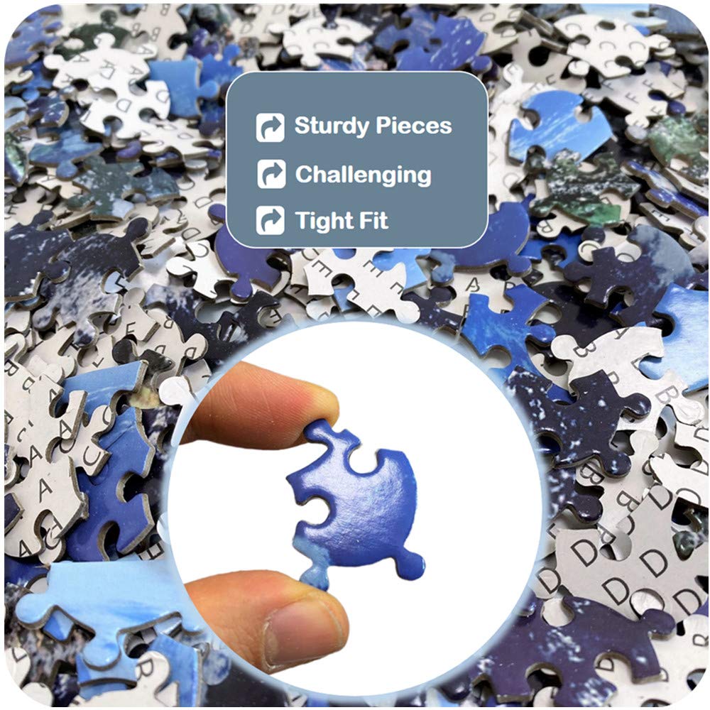 1000 Piece Round Earth Planet Jigsaw Puzzle for Adults - Premium Circular Puzzle with Puzzle Glue & Scraper - Framing-Ready Art for Home Decor, Challenge & Relaxation - Perfect for Family Game Night, Stress Relief & Wall Art Display