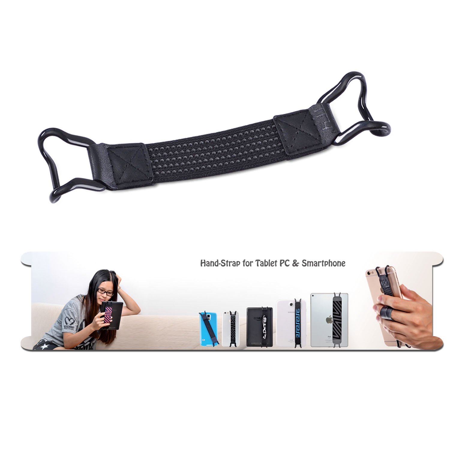 TFY Security Hand Strap Holder for iPhone 16 Pro Max 15 Plus 14 Pro 13 12 Pro 11 Xs XR X SE & Galaxy S24 S23 A55 & Mate 60 50 Pro - Anti-Slip Phone Grip for Running Hiking Cycling and Outdoor Activities