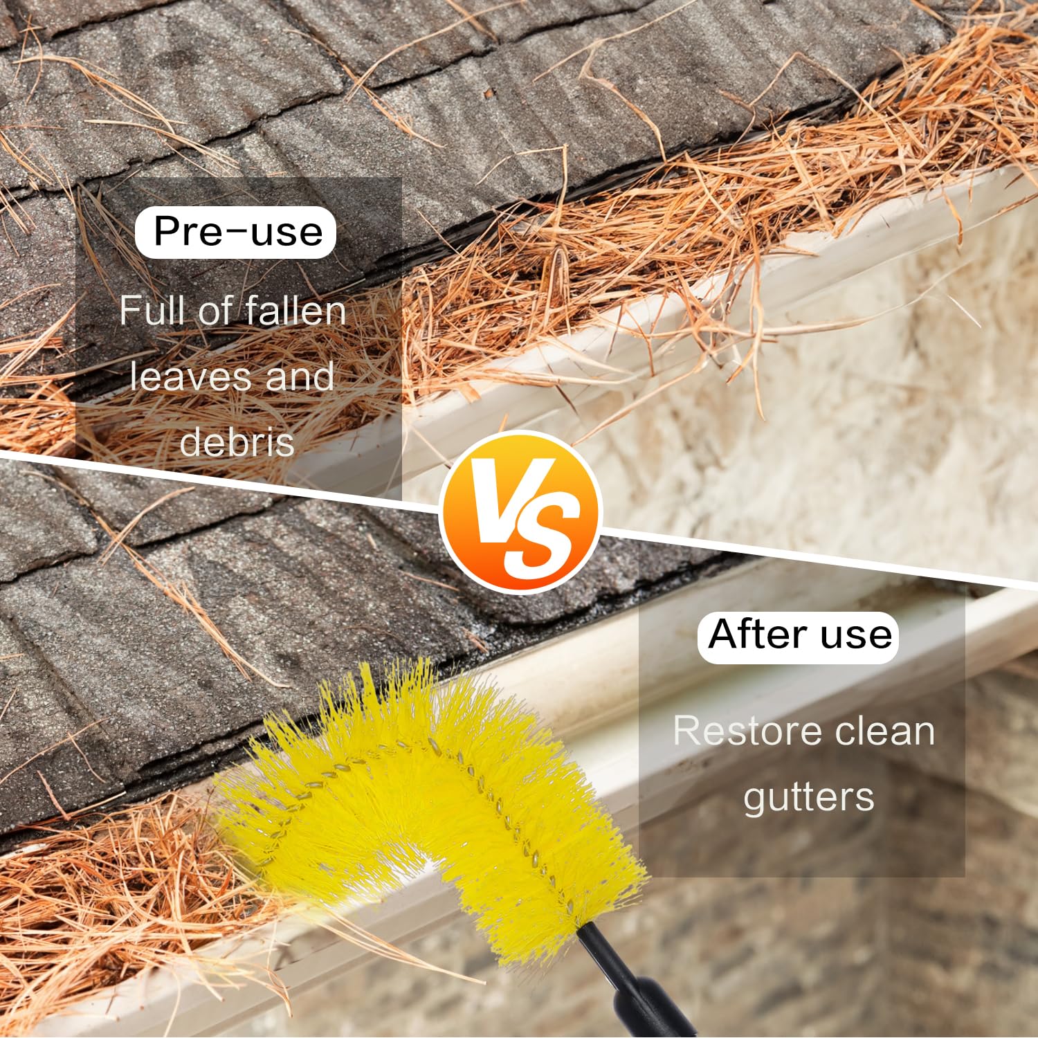 Gutter Cleaning Kit with Brush & Mirror - Roof & Debris Removal for Home Maintenance
