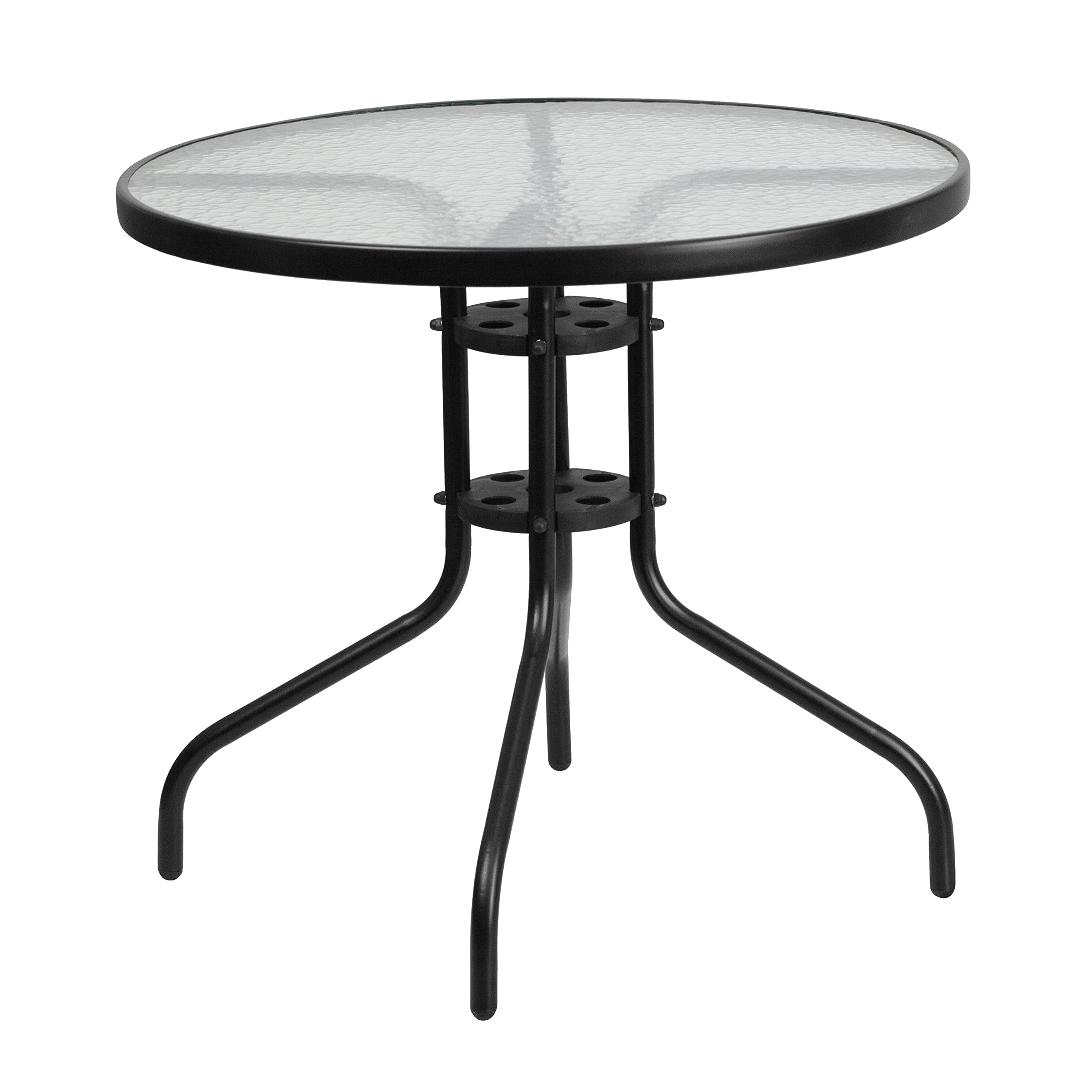 Flash Furniture Brazos 5-Piece Outdoor Patio Dining Set with 4 Gray Flex Comfort Stackable Chairs & 31.5