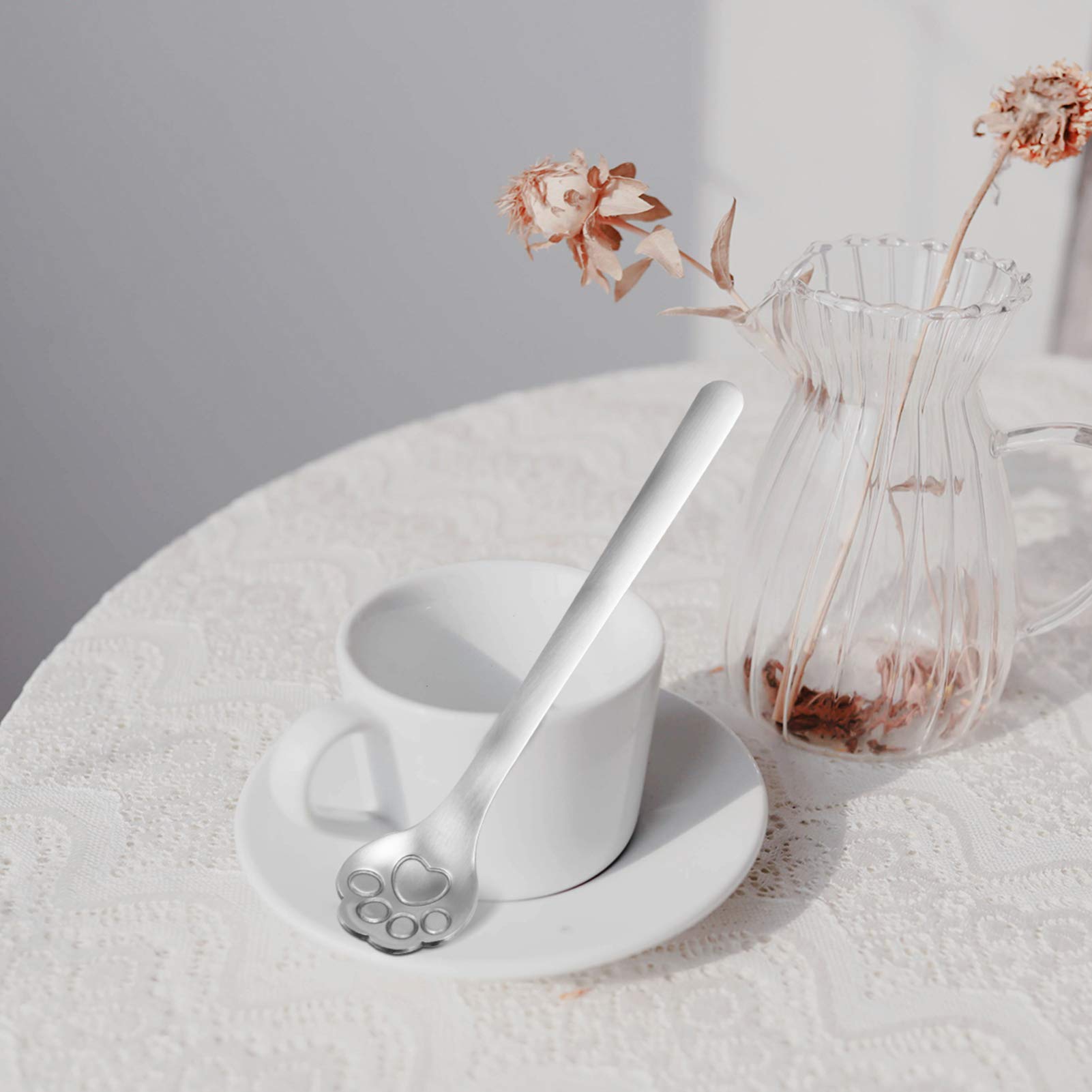 Premium Stainless Steel Cat Paw Spoons - 3-Piece Set for Coffee, Ice Cream, Tea & Dessert | Durable Kitchen Utensils for Mixing, Stirring & Serving | Perfect for Home, Parties & Holiday Gifts