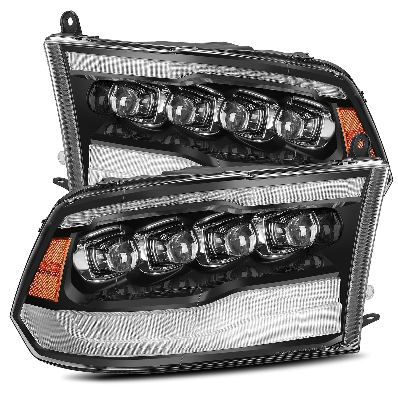 2009-2018 Ram Truck NOVA Series LED Projector Headlights - Jet Black Alpha Rex 880590 - High Performance Lighting for Night Driving & Off-Road Adventures