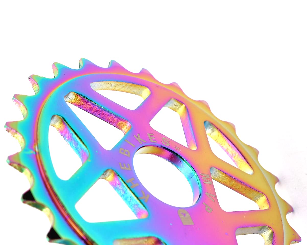 KHE MVP BMX 7005 Aluminum Chain Ring 25T Oil-Slick Jet Fuel CNC Bike Sprocket - Lightweight 0.12lbs for BMX Racing & Street Riding