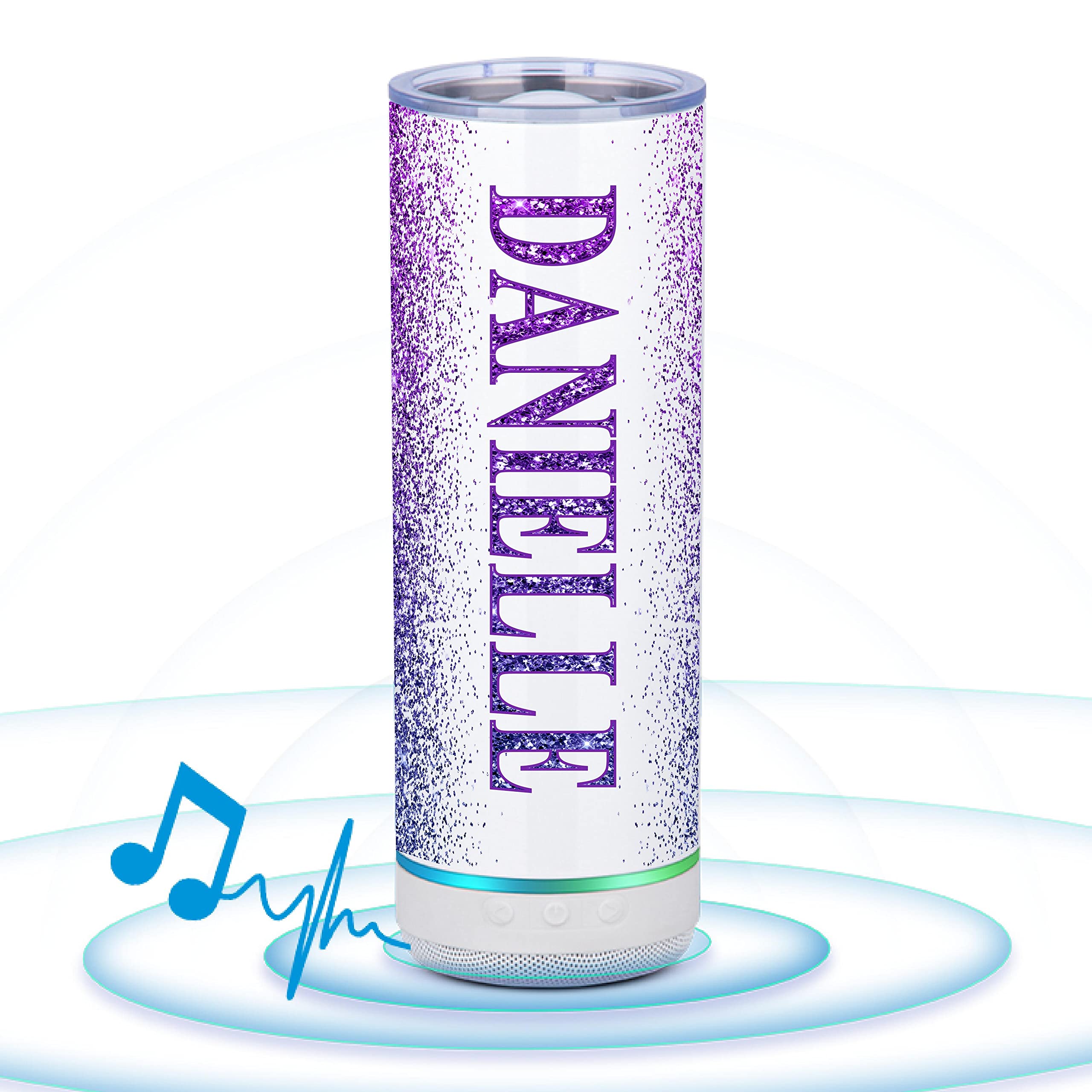 Personalized 16oz Stainless Steel Music Tumbler - Insulated Travel Mug with Glitter Effect for Coffee, Tea & Cold Drinks | Perfect for Gym, Office & Outdoor Activities