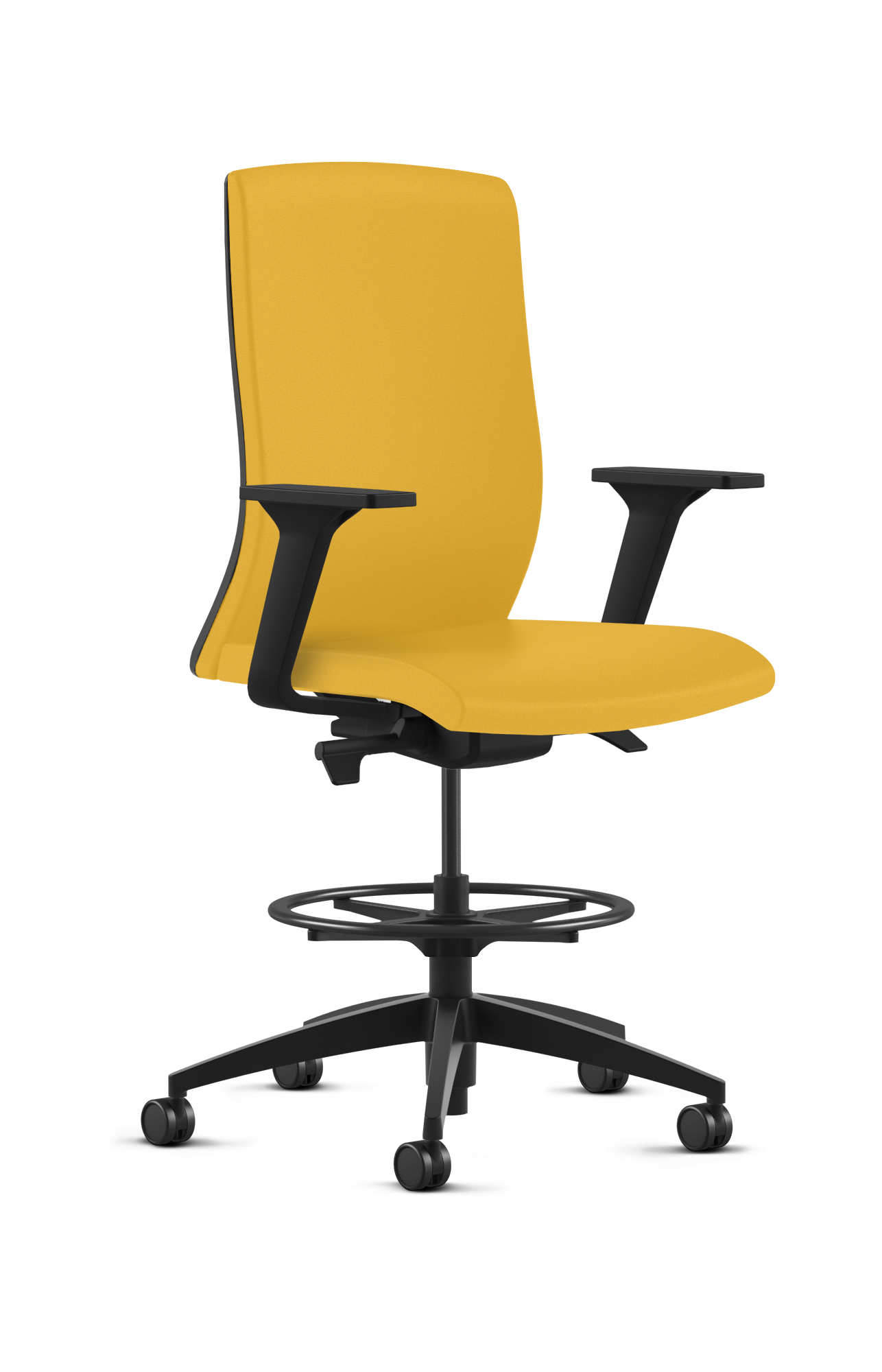 Ergonomic Fabric Stool with Foot Ring - 8