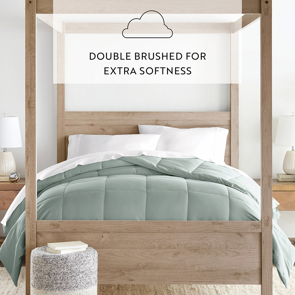 Premium Solid Down Alternative Comforter - Hypoallergenic & Breathable All-Season Bedding for Cozy Sleep - Perfect for Master Bedroom, Guest Room & Dorm