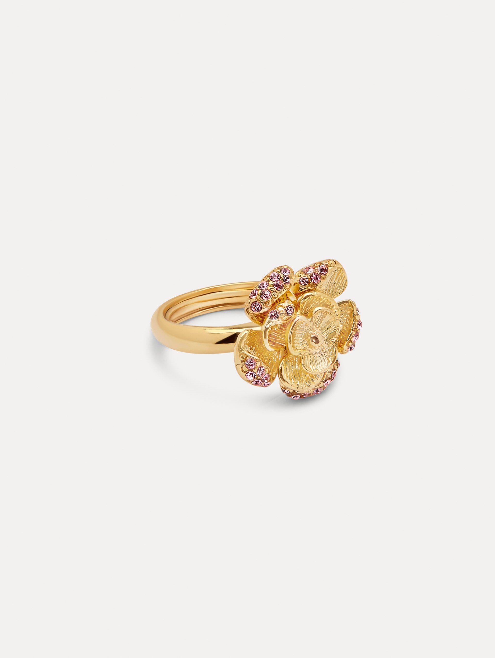 14K Gold Pave Rose Ring with Genuine Diamonds - Elegant Floral Jewelry for Women, Perfect for Weddings, Anniversaries & Romantic Gifts