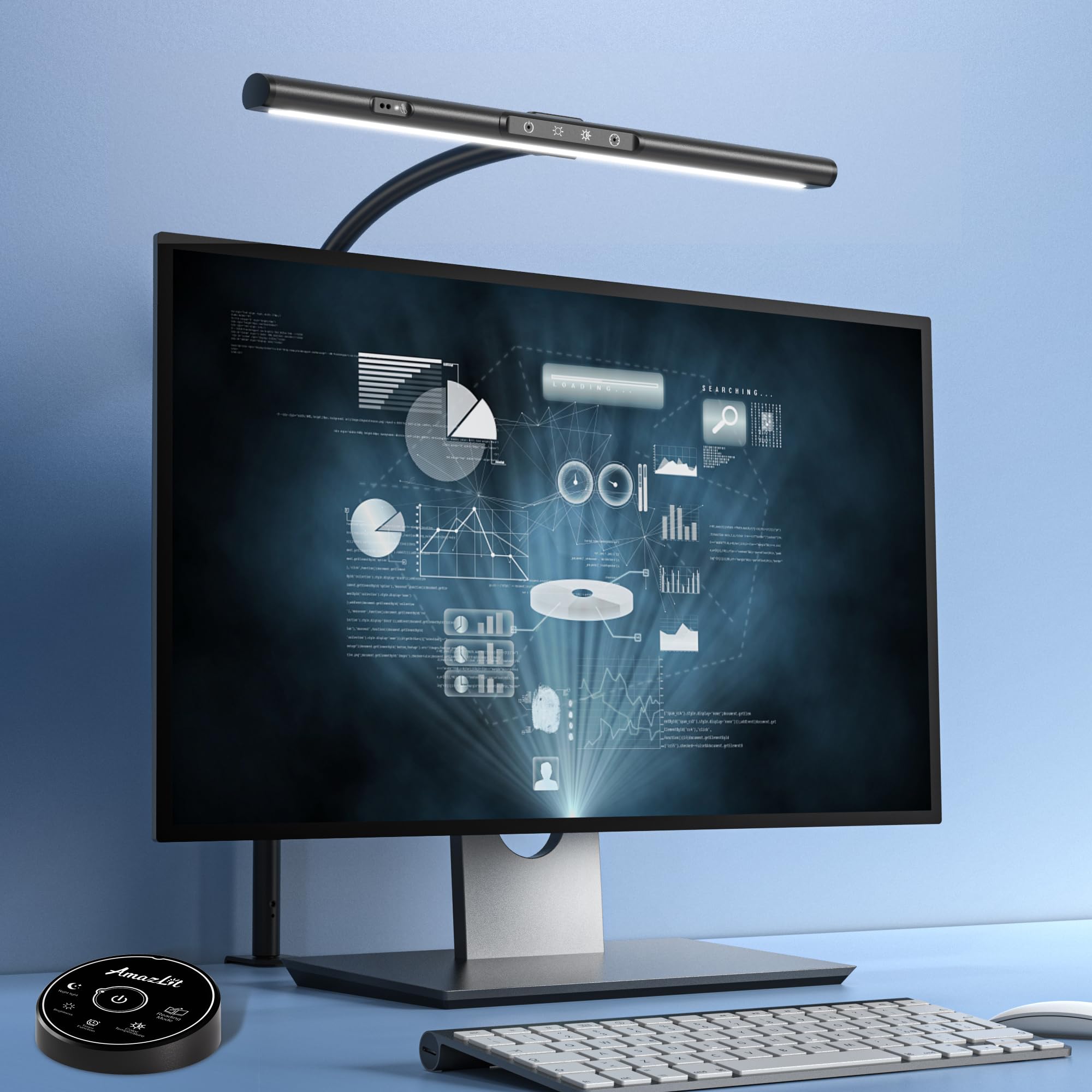 Adjustable LED Desk Lamp with Clamp & Remote - 12W Home Office Lighting with Gesture Control, Color Temperature & Brightness Settings - Perfect for Computer Work, Study, Reading & Nightstand Use