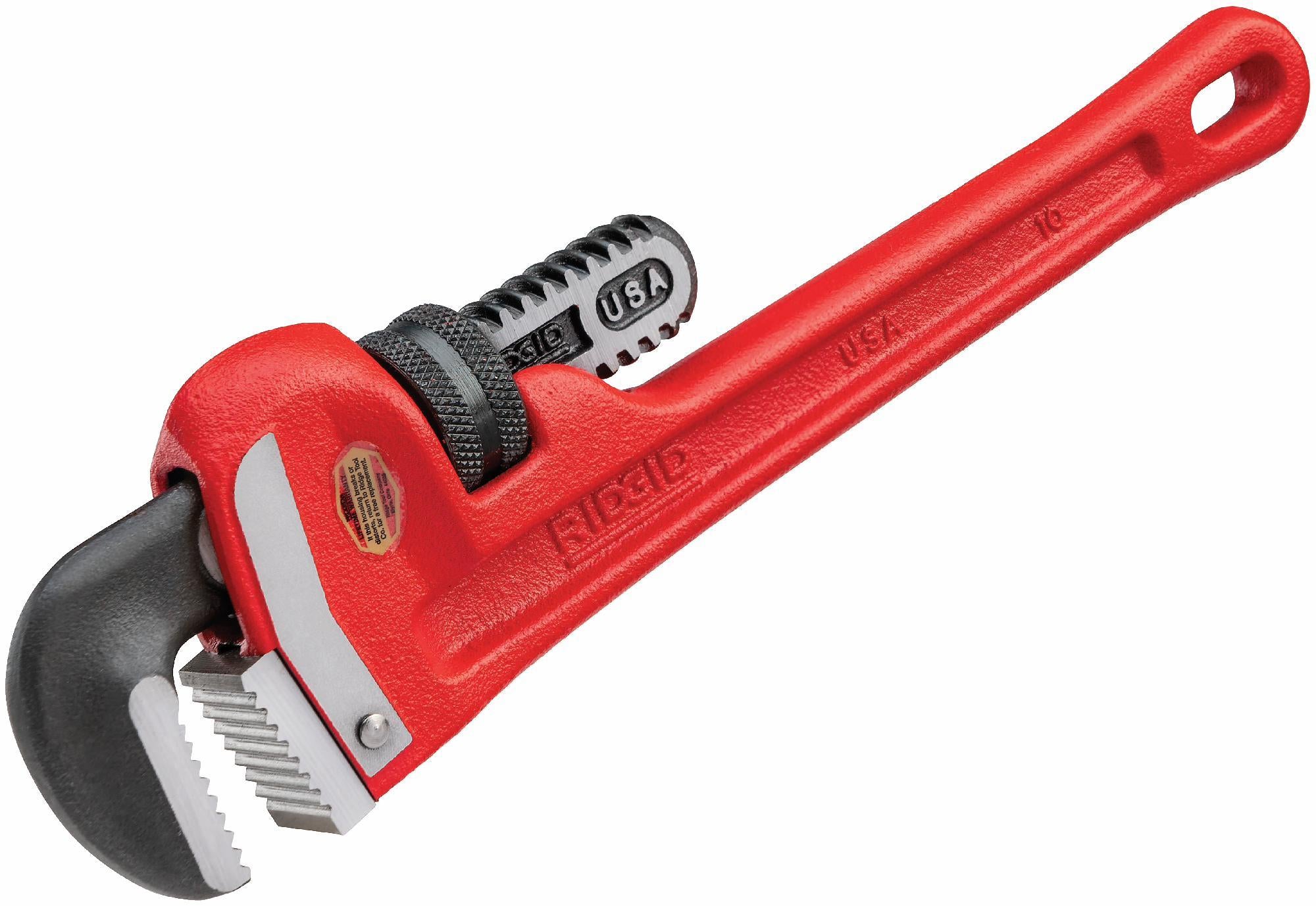 Ridgid 31010 10-Inch Heavy Duty Straight Pipe Wrench - Professional Plumbing Tool for Tightening and Loosening Pipes, Fittings, and Nuts