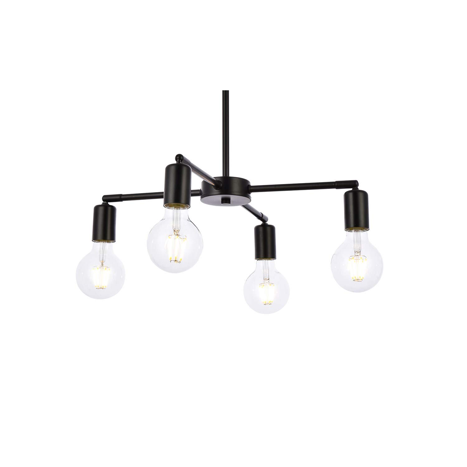 Modern 4-Light Black Pendant Lighting Fixture for Dining Room, Kitchen Island, or Entryway - Elegant Cairo Design