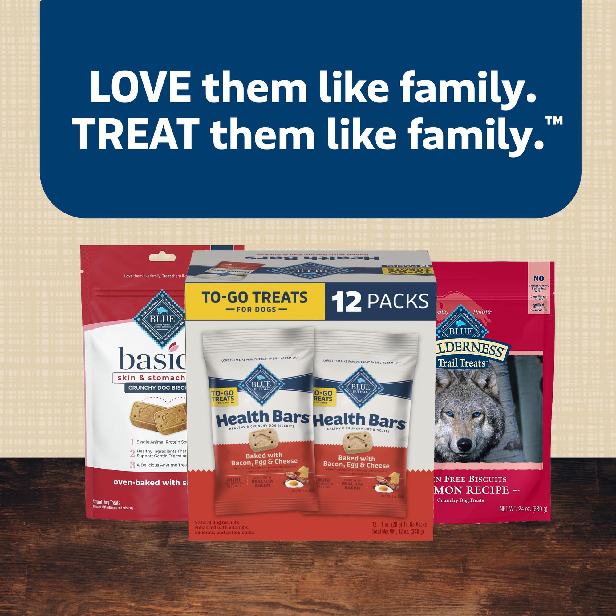 Blue Buffalo Health Bars Natural Crunchy Dog Treats - Mini Biscuits with Bacon, Egg & Cheese Flavor | Healthy Snacks for Small & Medium Dogs | Perfect for Training Rewards & Travel Treats