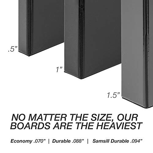 Samsill 1 Inch Durable D-Ring Binder with Clear View Cover - 4 Pack, Black, Holds 225 Pages Each - Made in USA - Perfect for School, Office & Document Organization