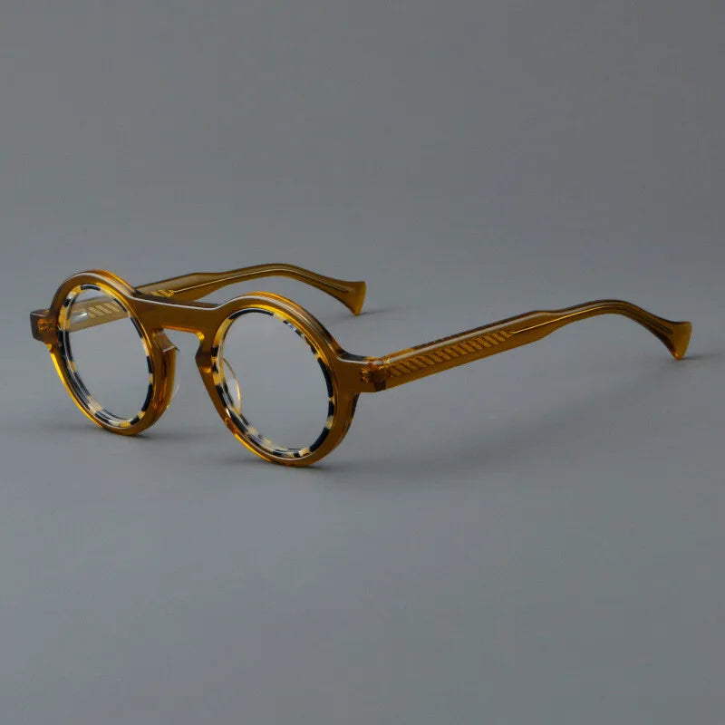CCspace Unisex Full Rim Round Acetate Eyeglasses Frame 300968 - Lightweight & Durable for Reading, Work, and Daily Wear