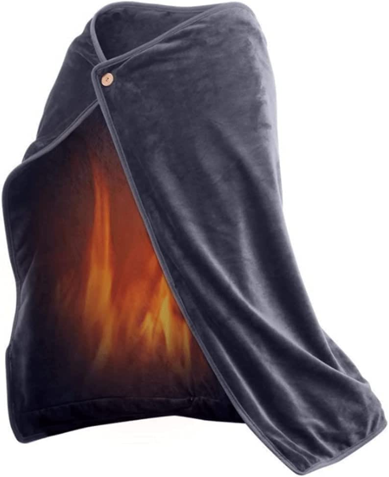 Fast Heating Electric Blanket - USB Powered Plush Heated Throw & Wearable Shawl for Home & Office - Cozy Warmth for Winter Nights, Work from Home & Relaxation