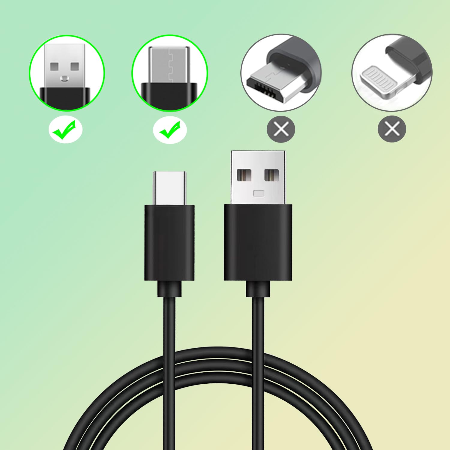 Premium USB A to USB C Charging Cable for Sony WH-1000XM3/XM4/XM5, Bose QC45/700, Beats & JBL Headphones - Fast Charging & Data Sync - Perfect for Travel, Office & Home Use