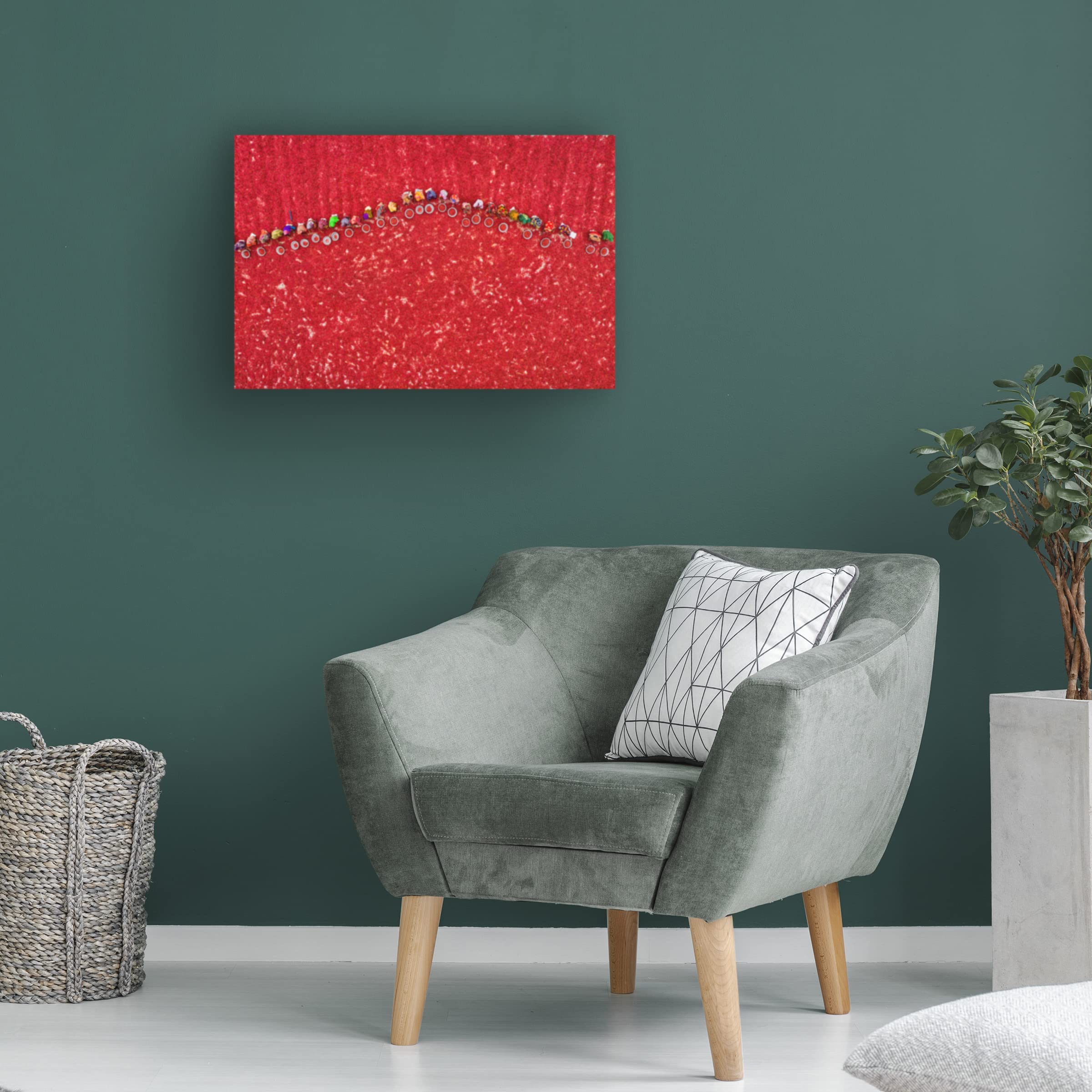Azim Khan Ronnie 'Harvesting Red Chilies' Canvas Wall Art Print - Vibrant Kitchen Decor & Dining Room Painting for Farmhouse Style Homes