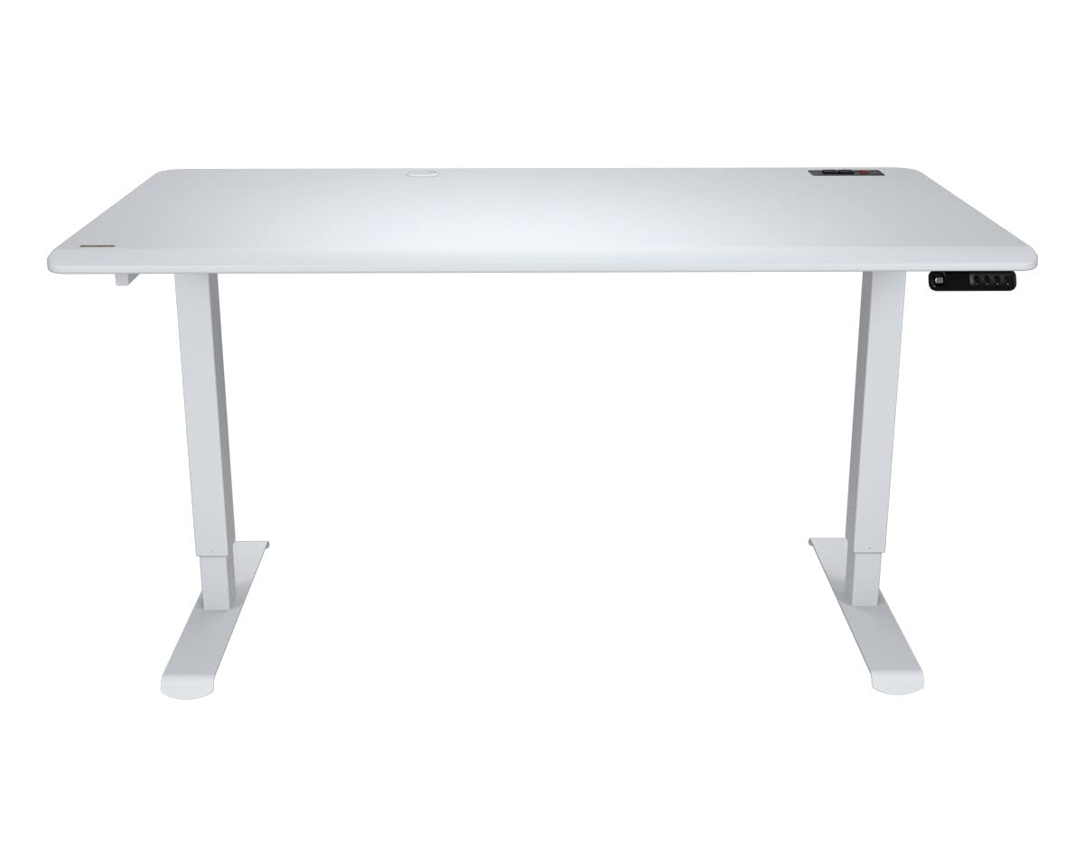 COUGAR Royal 150 White Dual Motor Electric Standing Desk - Adjustable Height Home Office Desk for Work from Home & Gaming Setup (48 x 30 Inches)