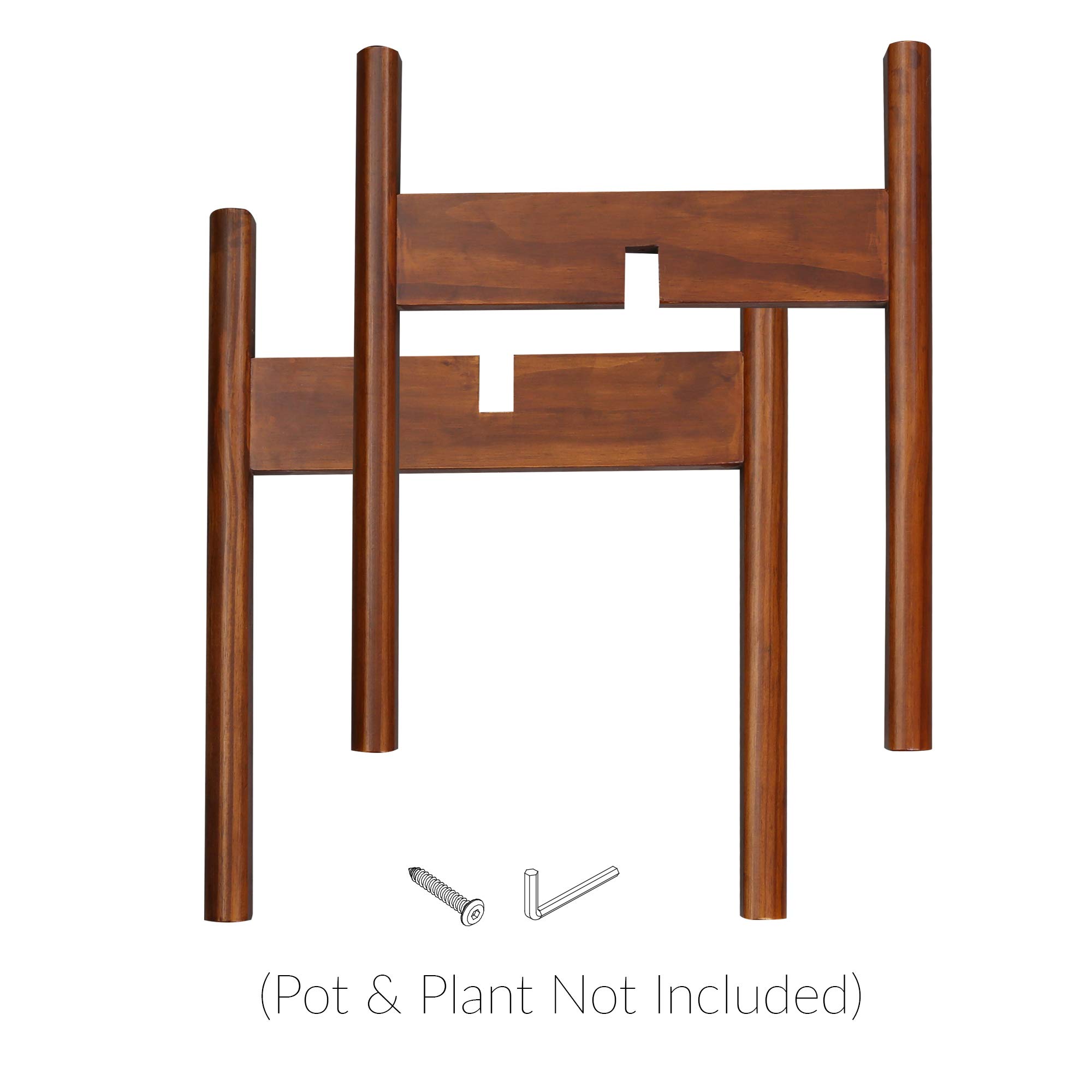 Mid-Century Modern Wood Plant Stand - 12