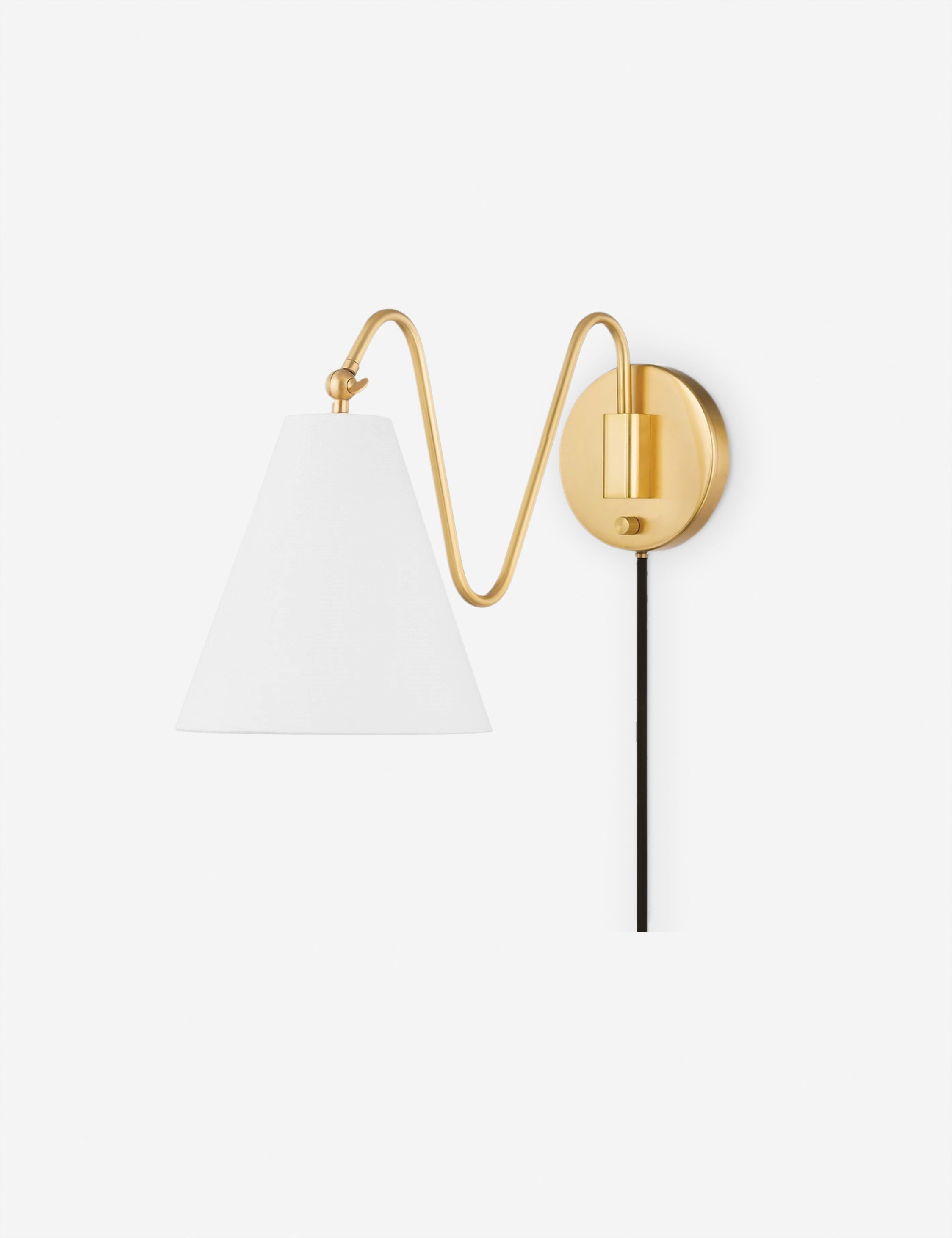 Dellon Single Plug-In Wall Sconce Light Fixture - Modern Plug-In Wall Lamp for Bedroom, Living Room, Hallway & Dorm Decor