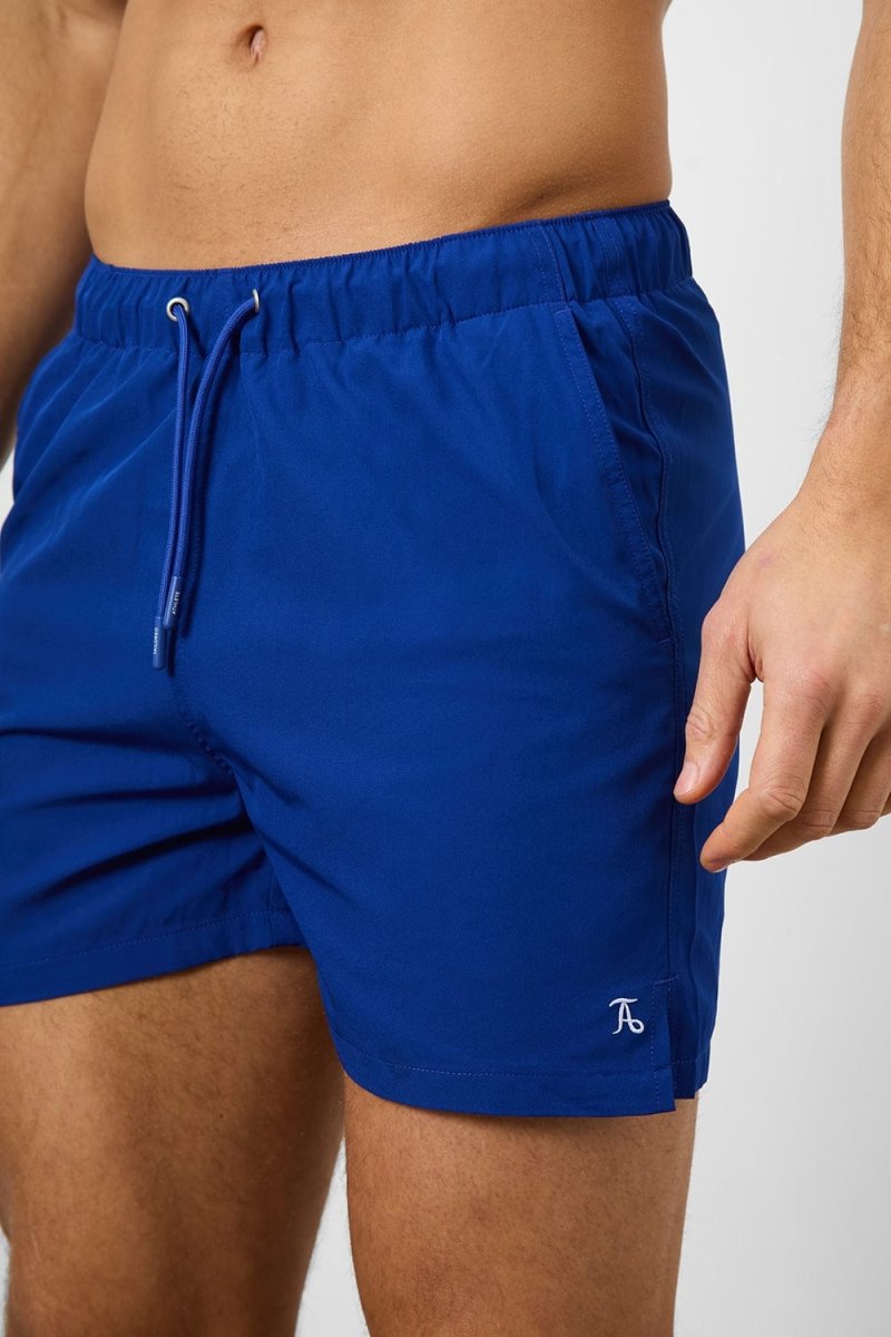 Men's Quick-Dry Cobalt Blue Swim Shorts - Comfortable Beach & Pool Swimwear for Swimming, Surfing, and Vacation