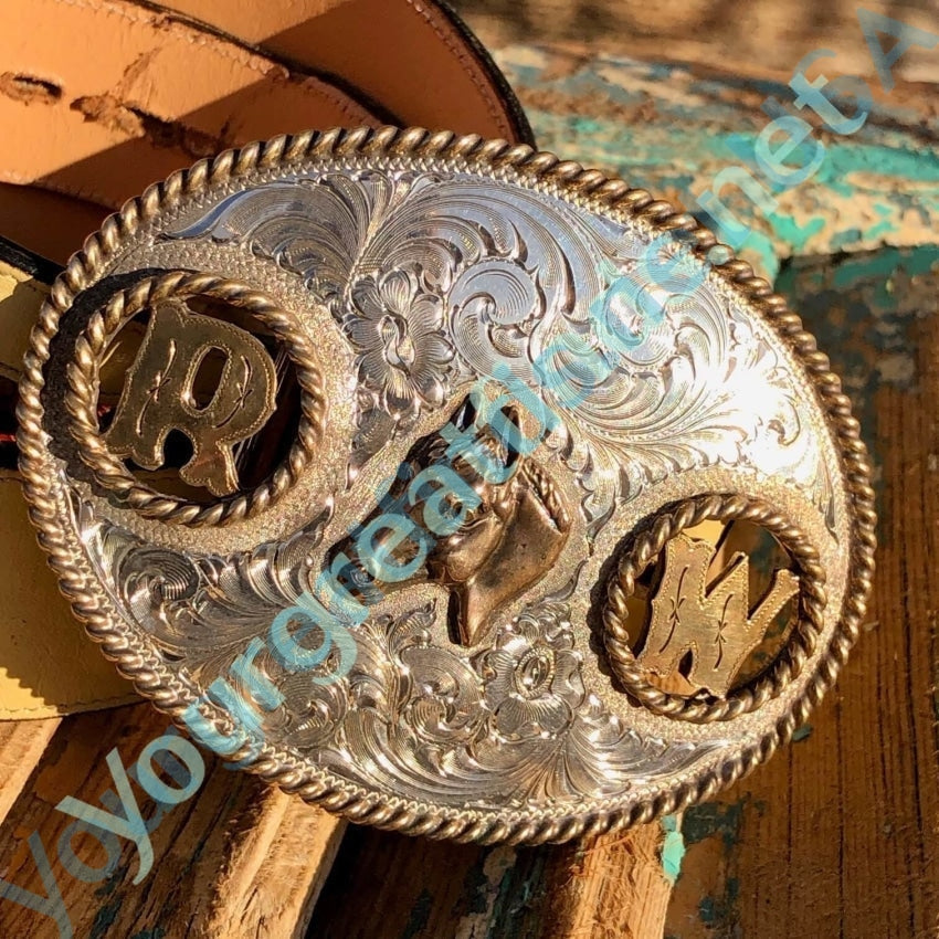 Tony Lama Sterling Silver Western Trophy Buckle Belt for Men – Perfect for Cowboy Boots, Rodeo Events & Western Fashion