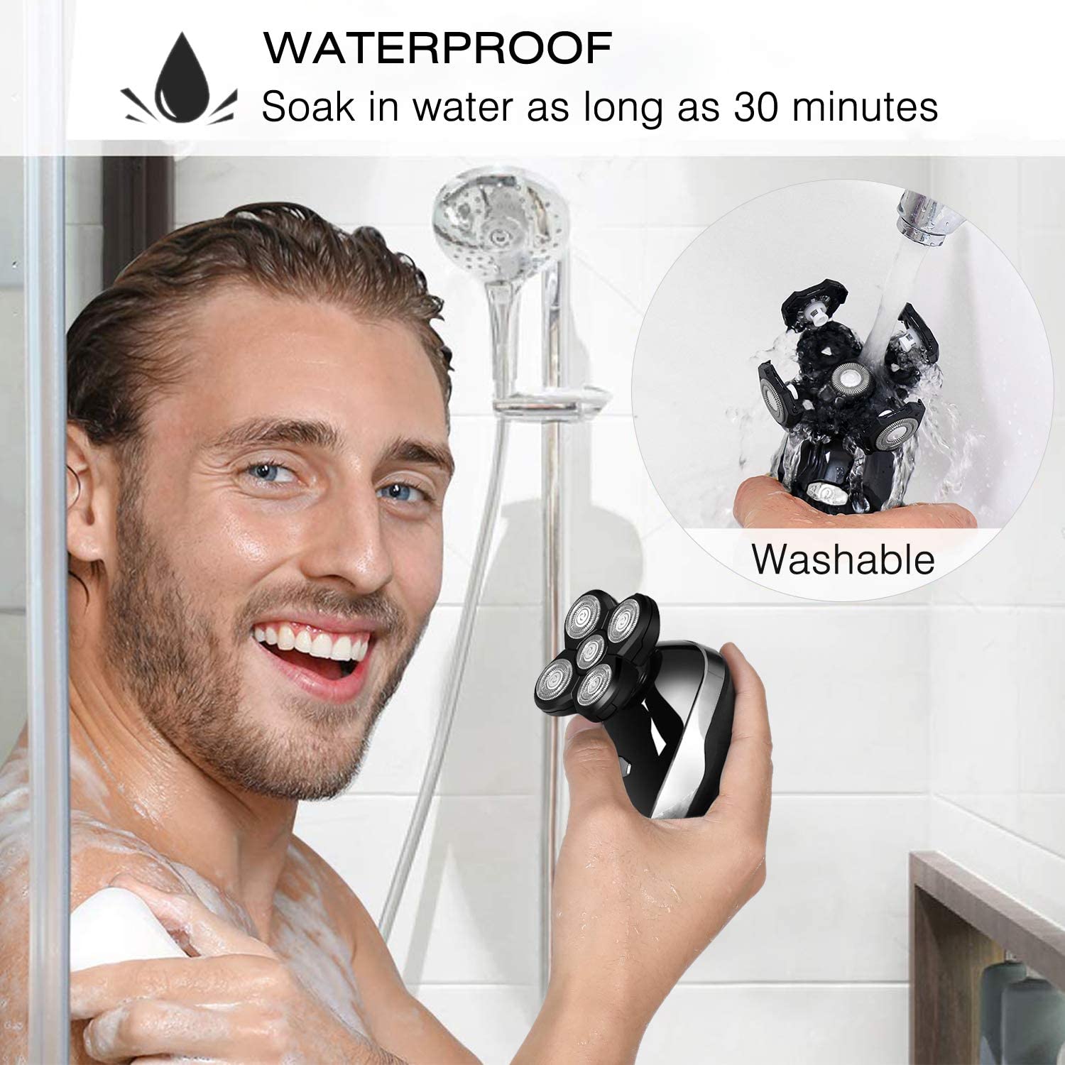 Premium Electric Razor for Men - Wet/Dry Rechargeable Shaver with Digital Display & Beard Trimmer - Full Body Grooming Kit for Face, Head & Body Shaving - Perfect for Travel, Gym & Daily Grooming Routine