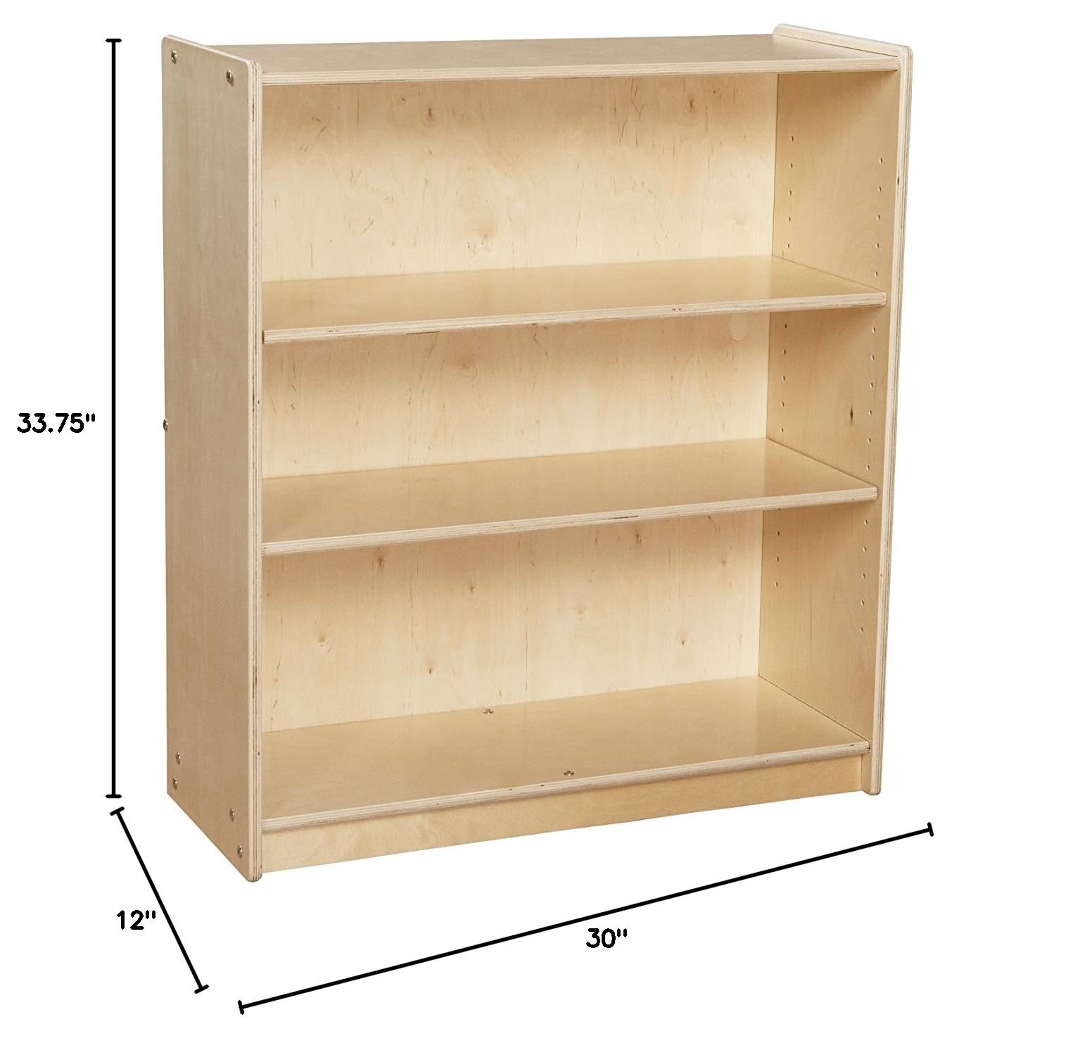 Contender Birch Bookcase with 2 Adjustable Shelves - Montessori Bookshelf for Home, Office, Classroom & Daycare - Kids Arts & Crafts Storage Unit - Perfect for Toddler Learning Spaces & Playroom Organization