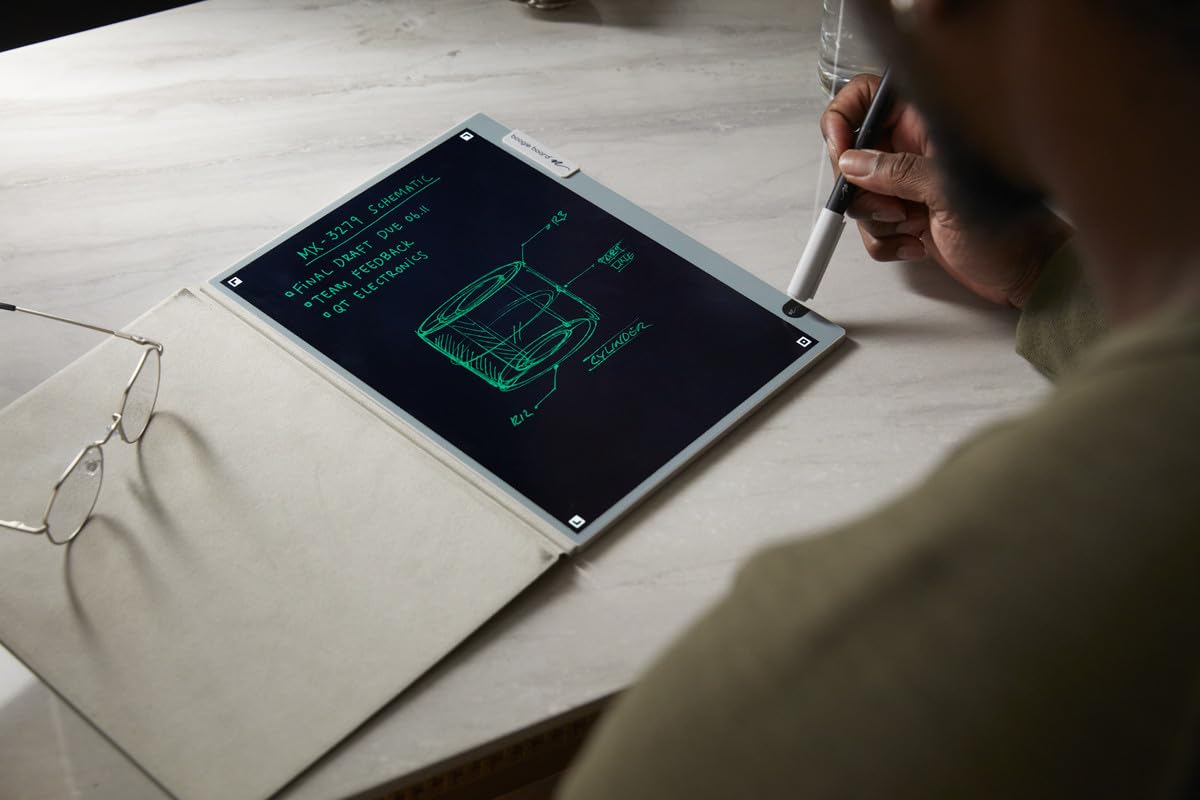 Blackboard 2.0 Smart Pen with Reusable Notebook Set | LCD Writing Tablet with Cloud Sync Technology | Endless Digital Pages & Dark Mode | Smart Erase Function | Compatible with iOS & Android Free App | Perfect for Students, Professionals & Artists for Note-Taking, Sketching & Digital Planning